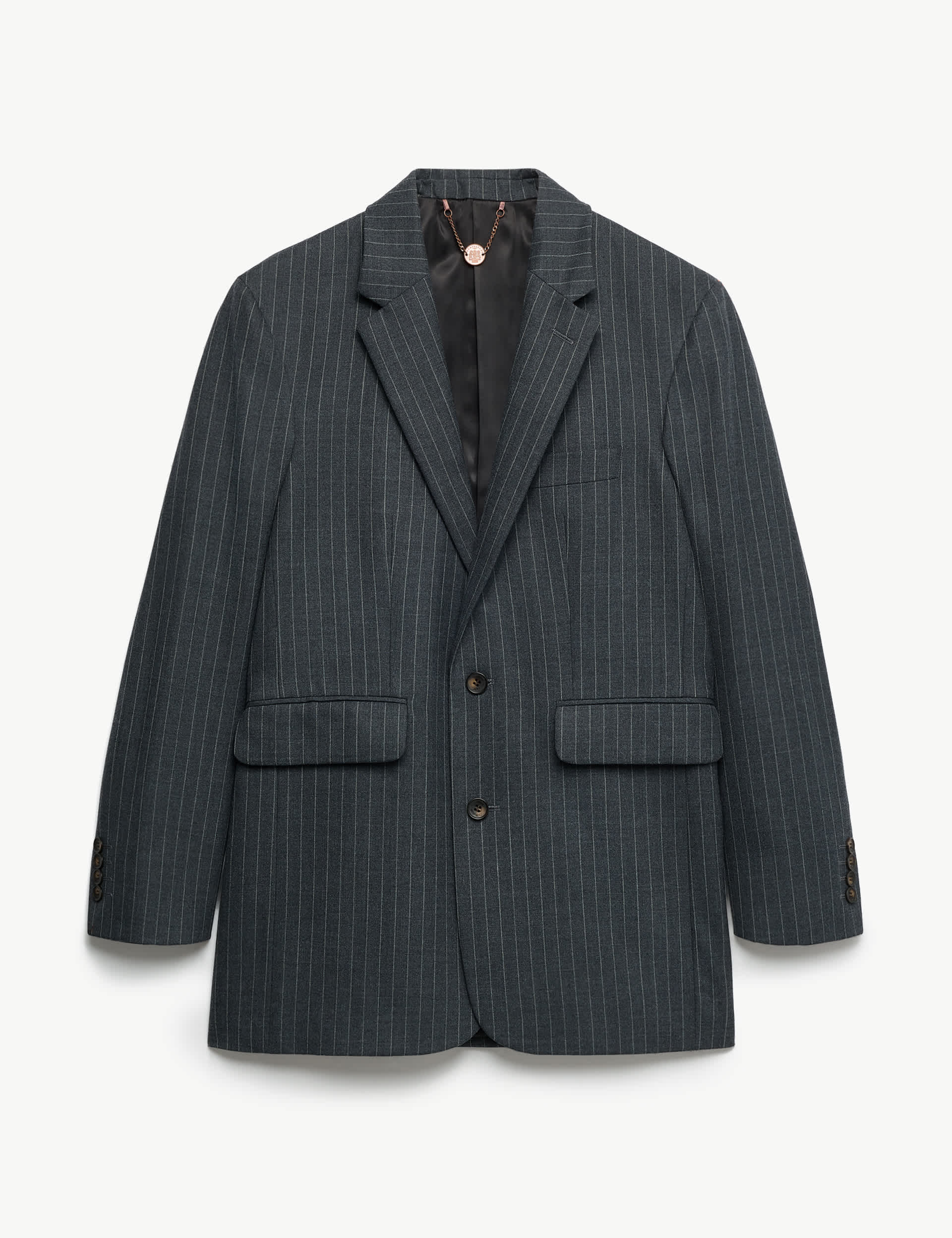 Relaxed Fit Striped Stretch Suit Jacket thumbnail 2