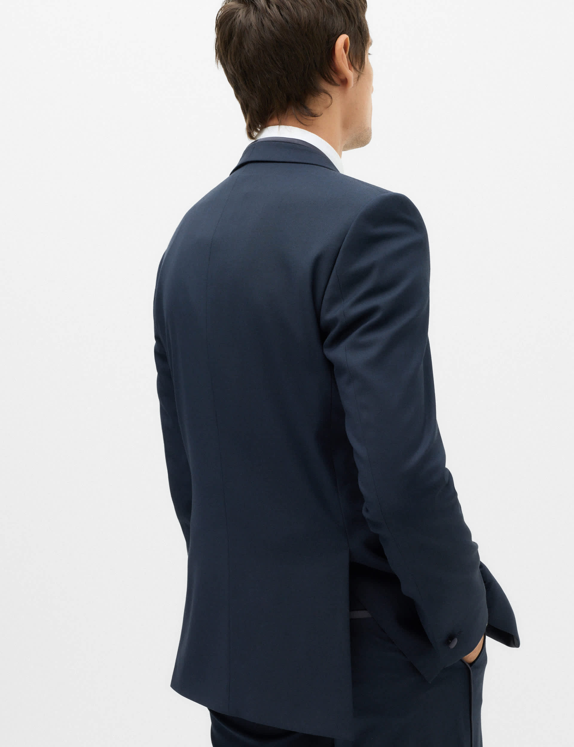 Tailored Fit Shawl Collar Tipped Tux Jacket thumbnail 5