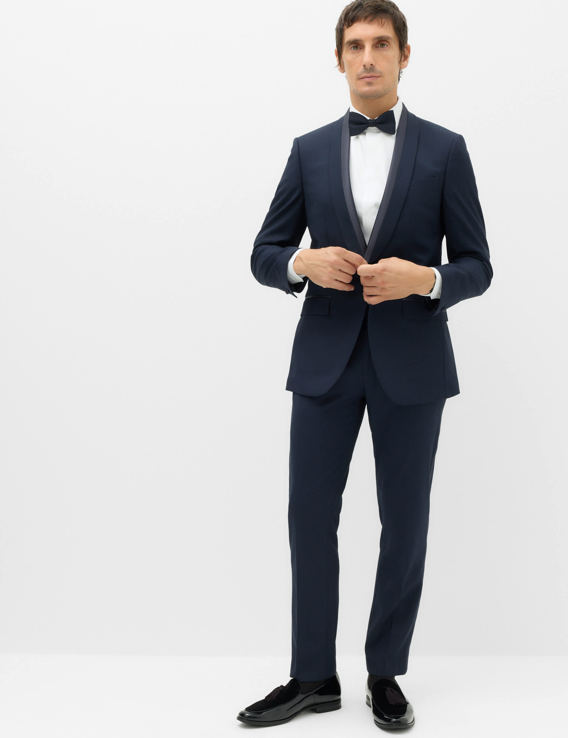 Tailored Fit Shawl Collar Tipped Tux Jacket thumbnail 6