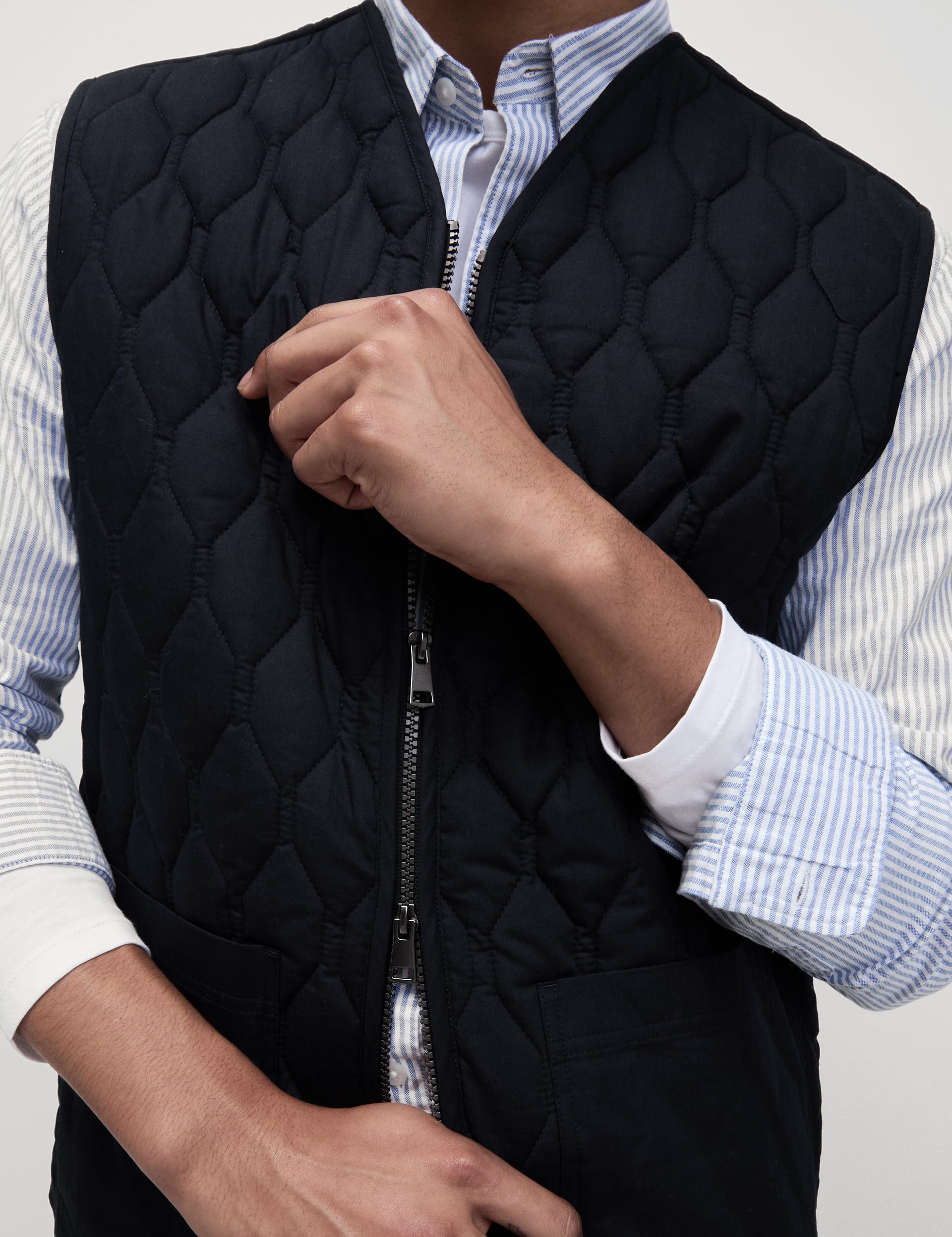 Pure Cotton Quilted Gilet with Stormwear M S Collection M S