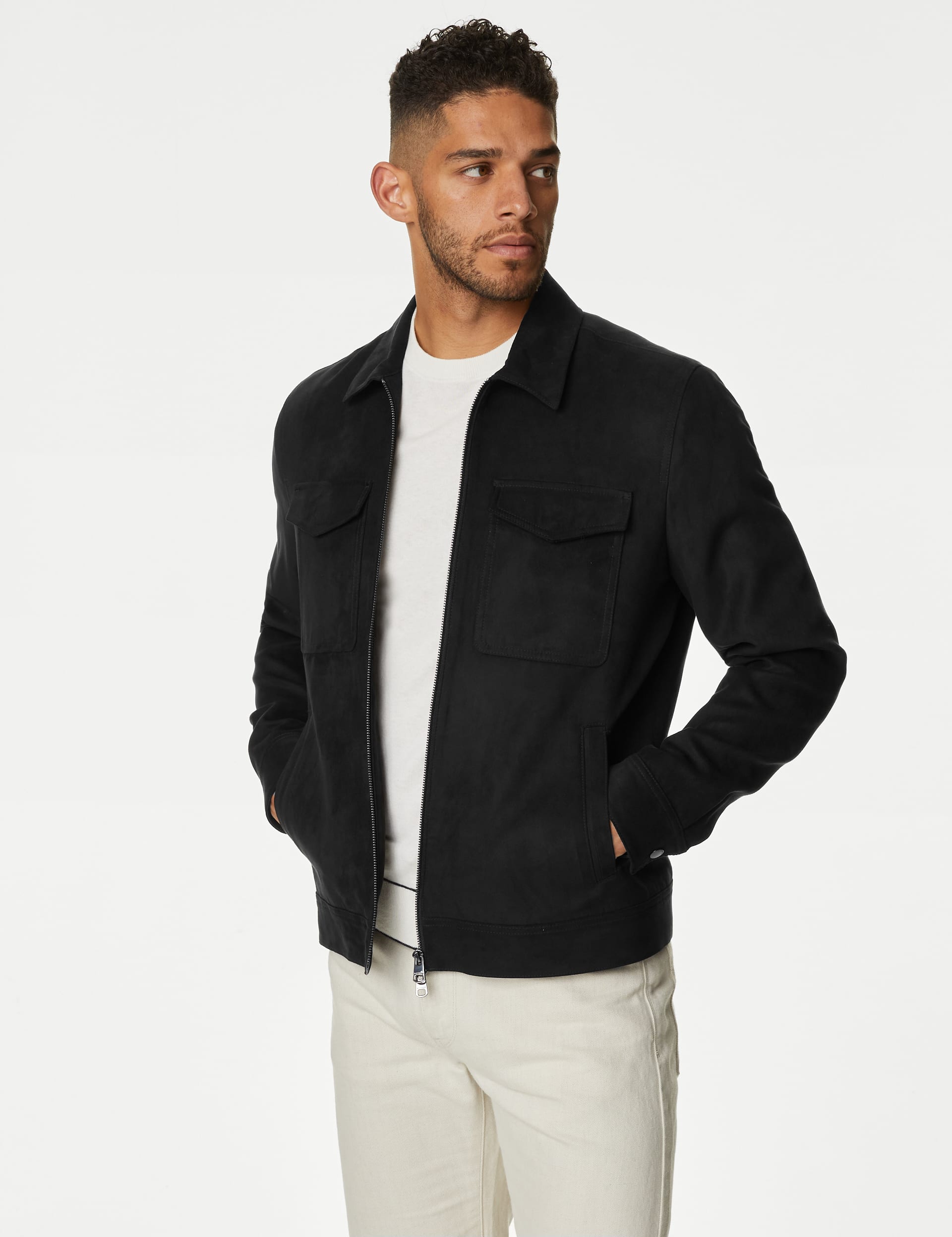 Faux Suede Harrington Jacket | Autograph | M&S