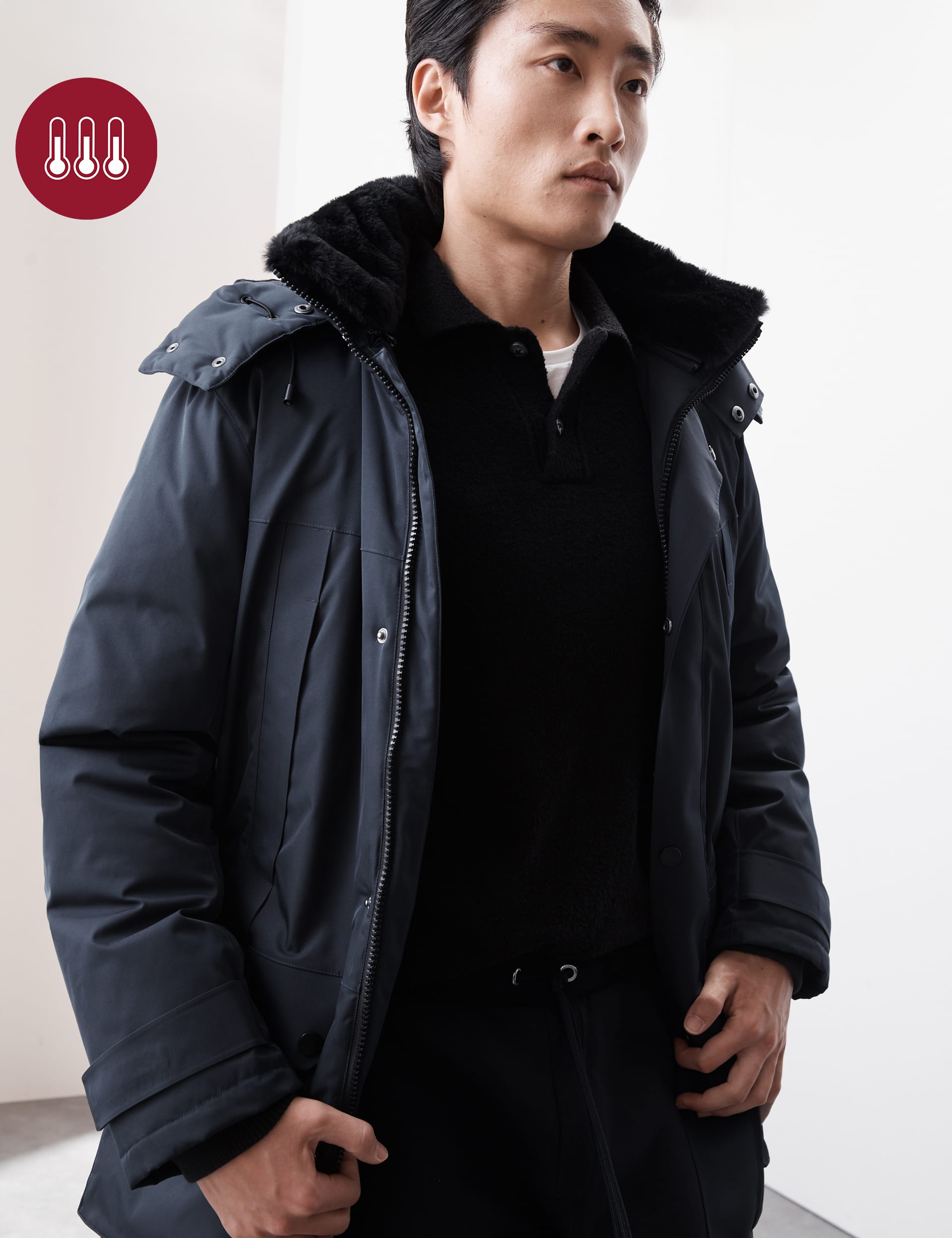 Blue harbour down & feather parka with stormwear on sale
