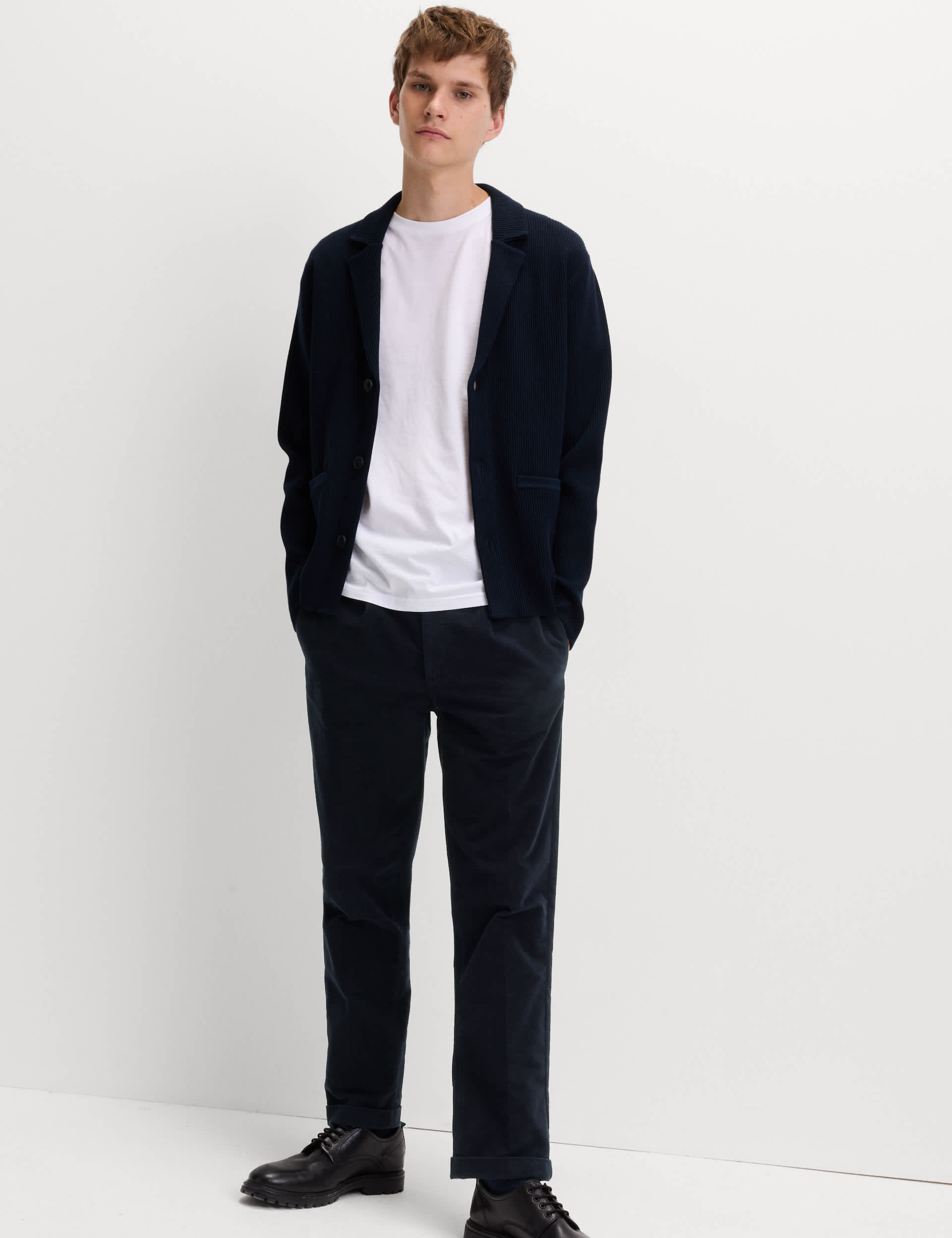 Straight Fit Italian Moleskin Chino Trousers