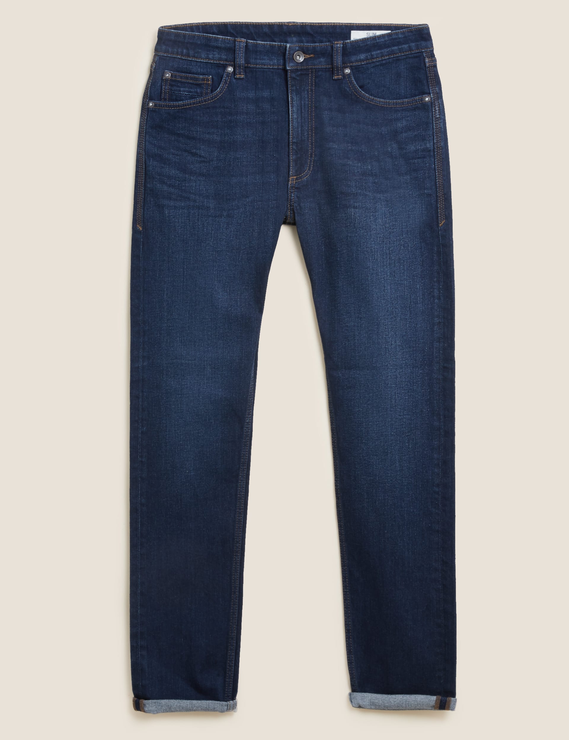 Slim Fit Vintage Wash Stretch Jeans