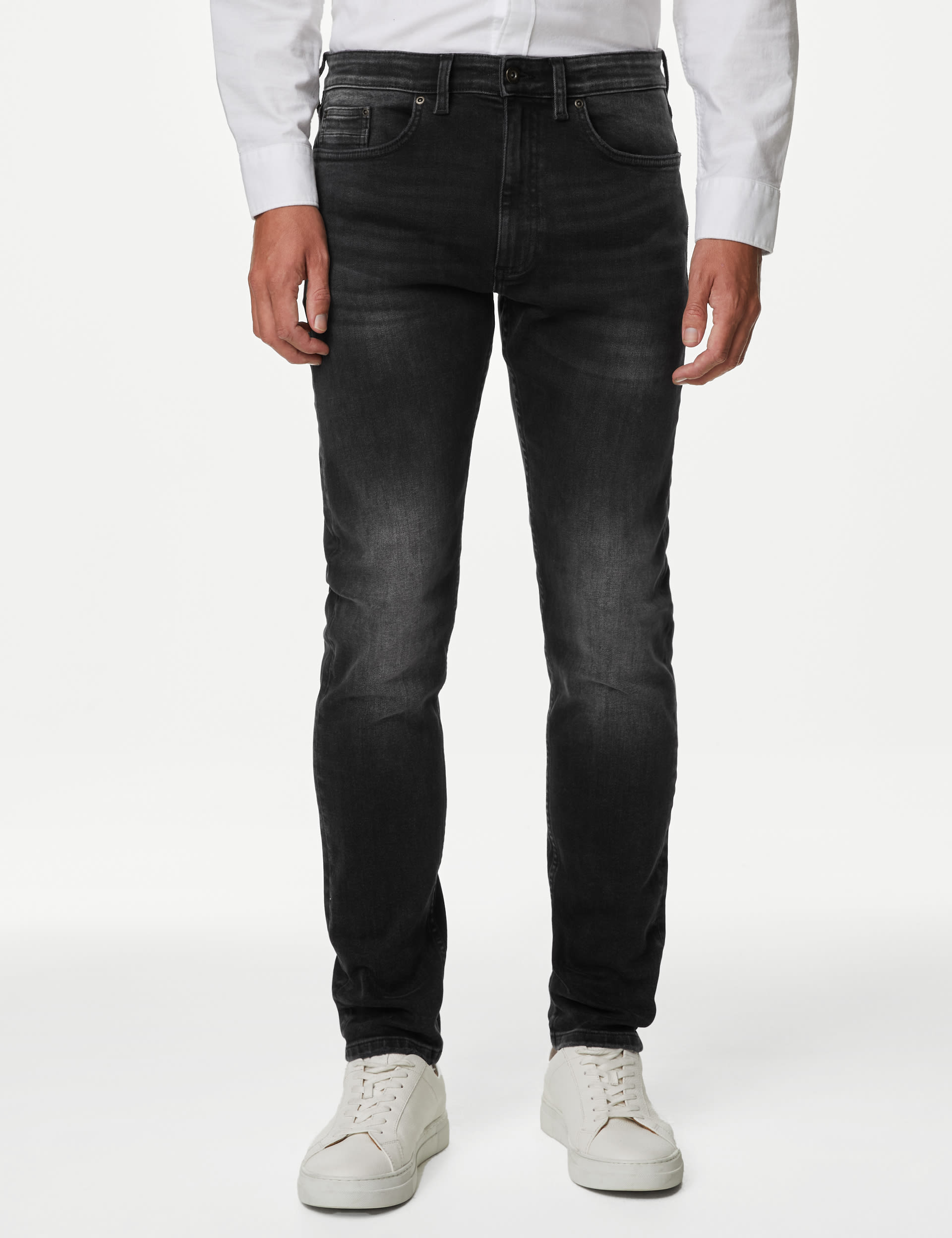 Slim Fit Vintage Wash Stretch Jeans M S Collection M S