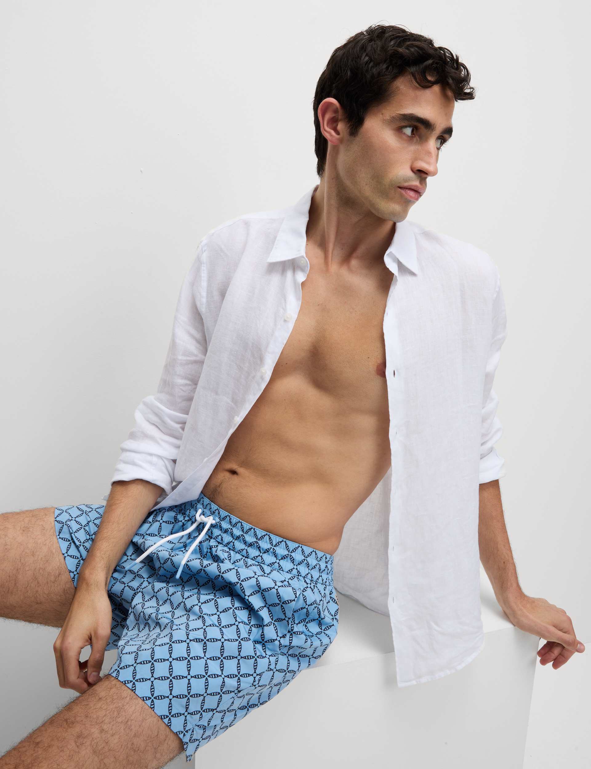 Quick Dry Geometric Print Swim Shorts