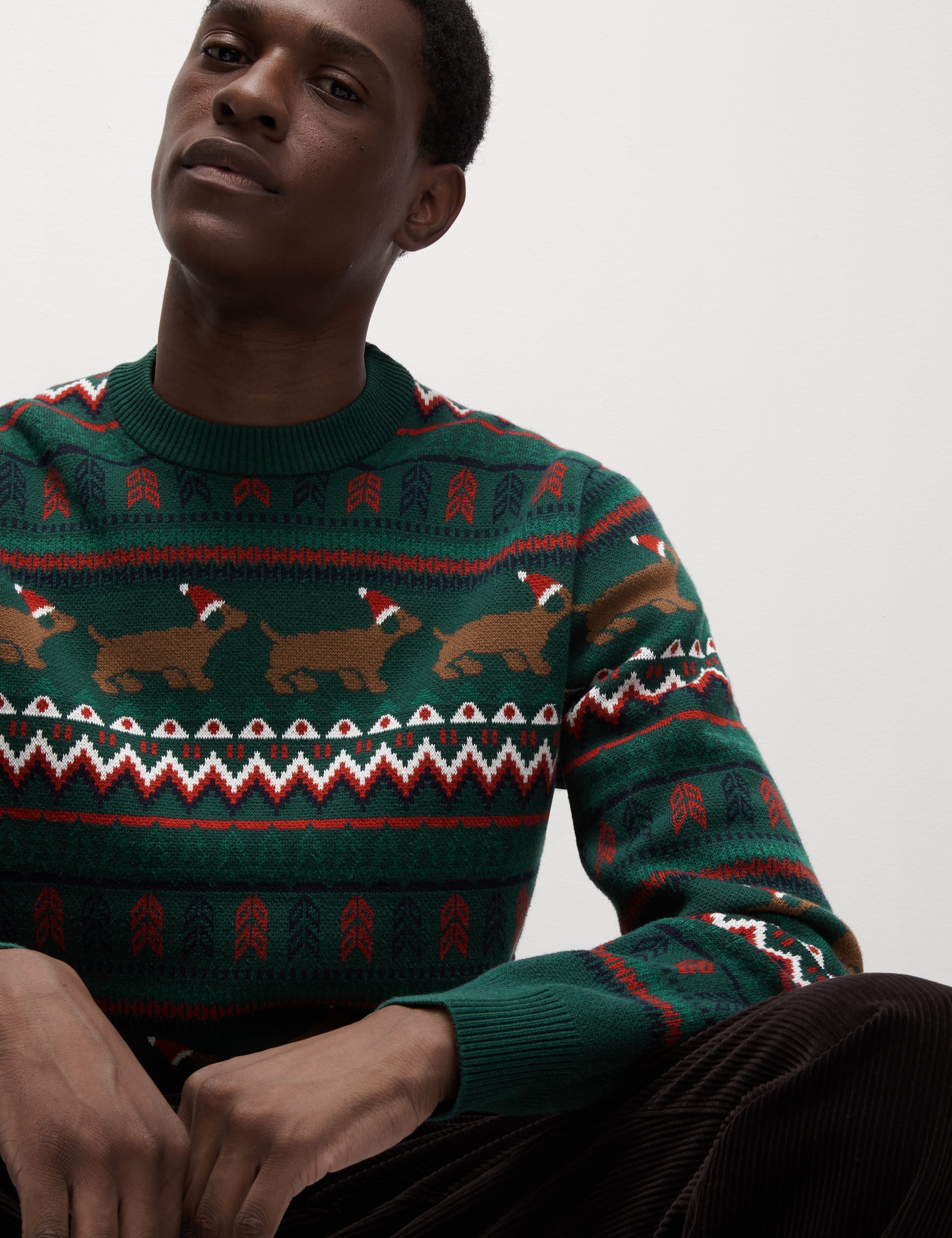 Pure Cotton Fair Isle Christmas Jumper M S Collection M S