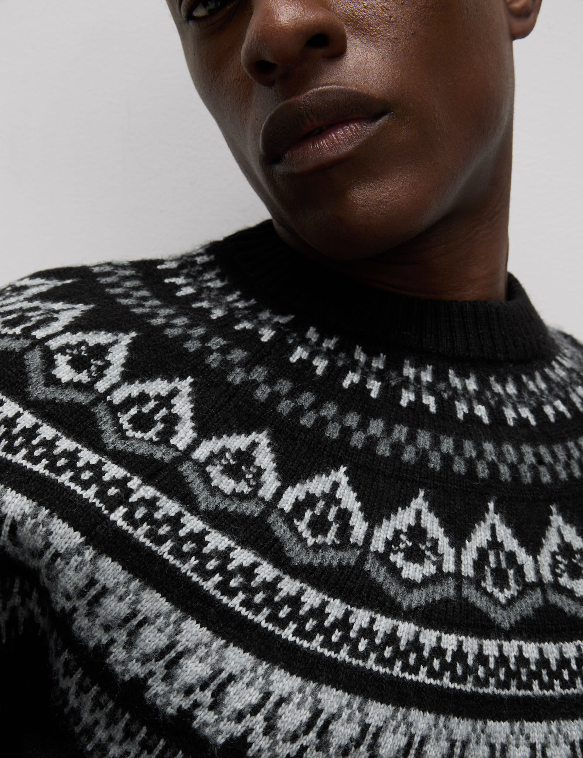 Fair Isle Crew Neck Jumper with Wool M S Collection M S