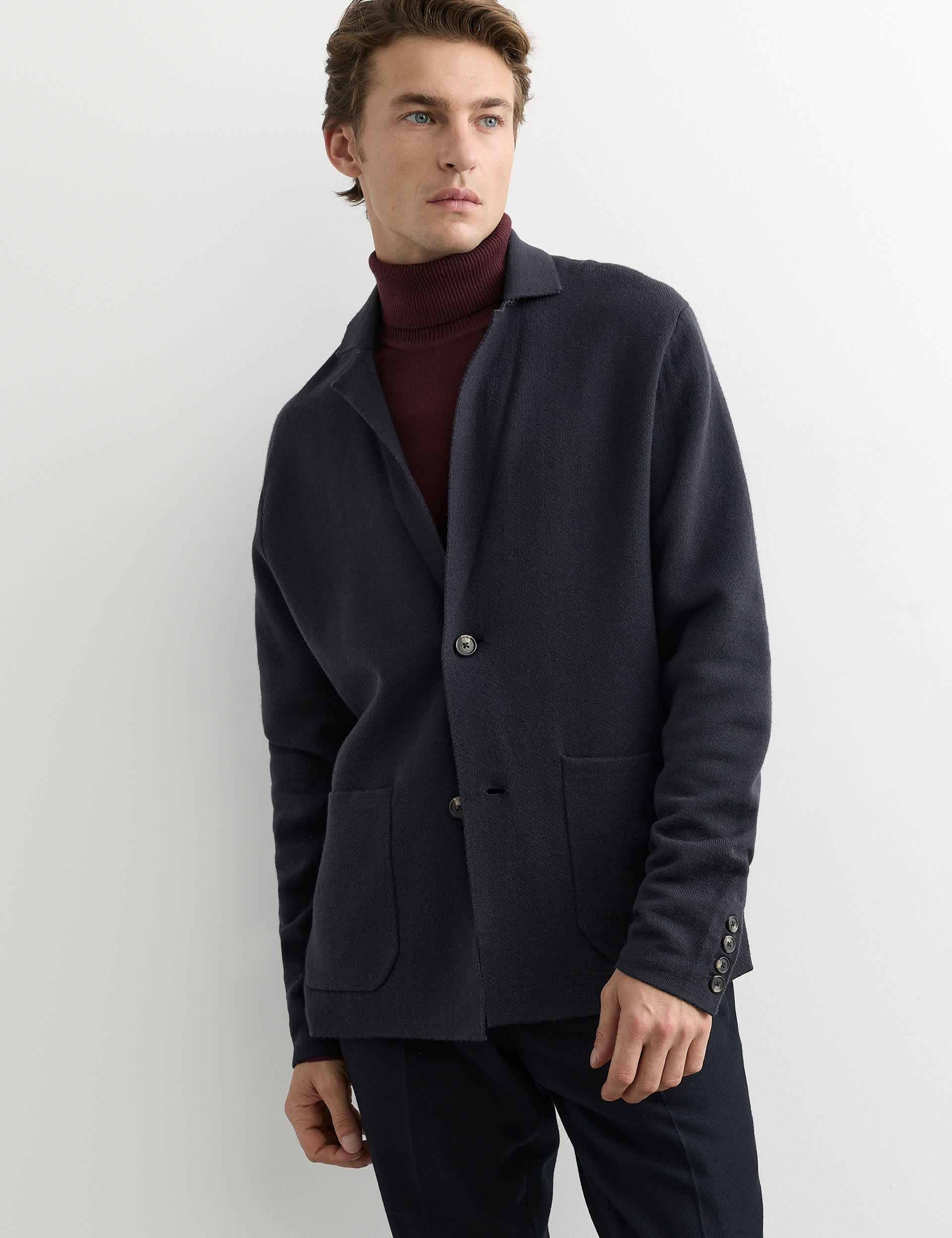 Pure Merino Wool Knitted Blazer