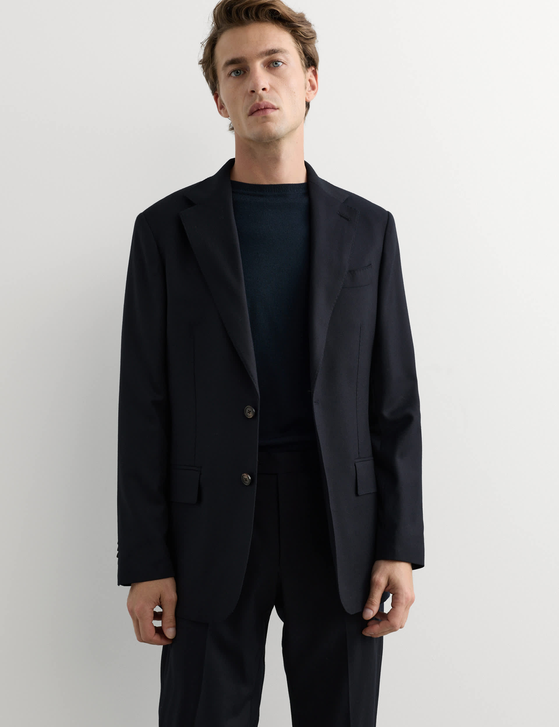 Tailored Fit Pure Wool Flannel Suit Jacket primary image