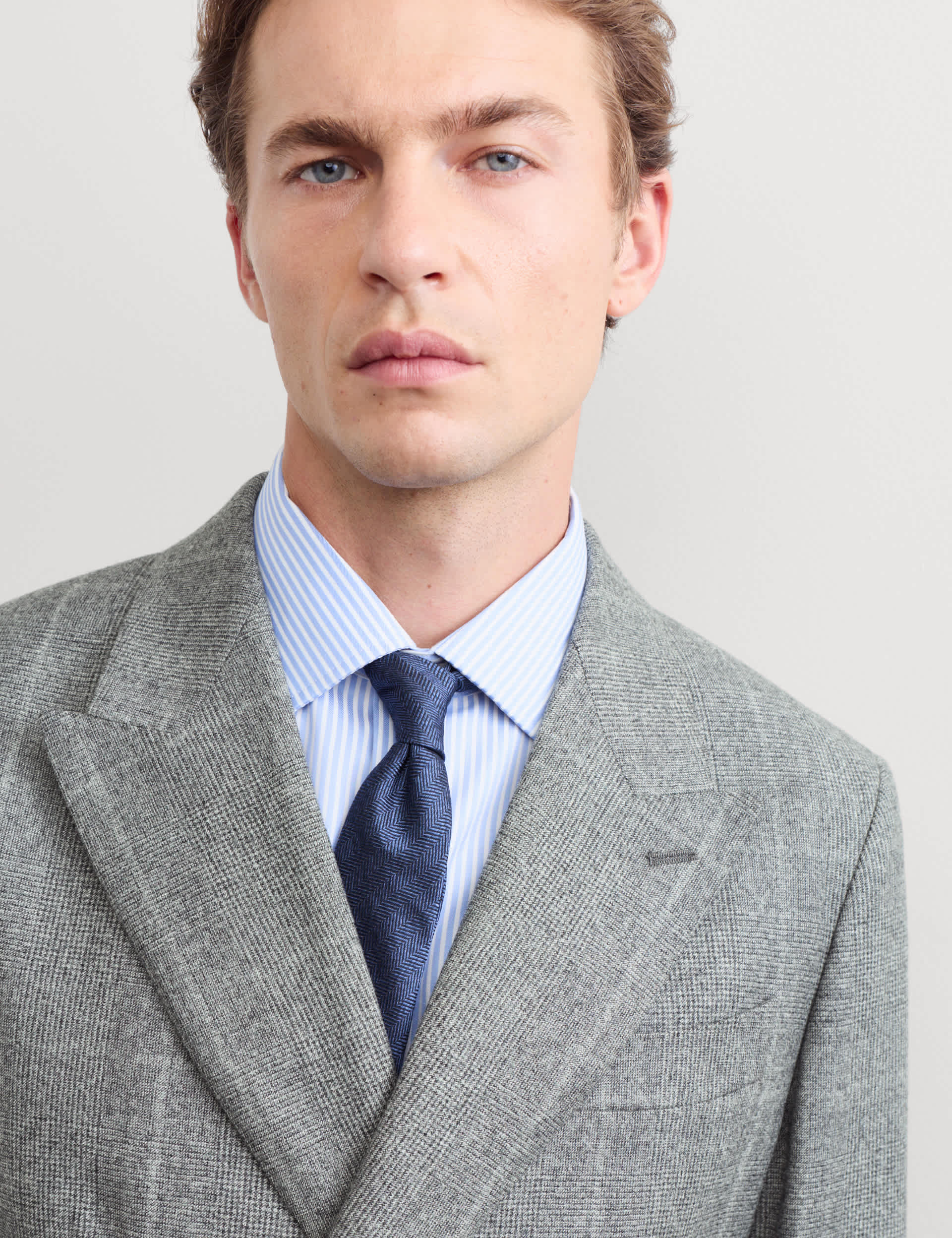 Tailored Fit Pure Wool Double Breasted Check Jacket thumbnail 4