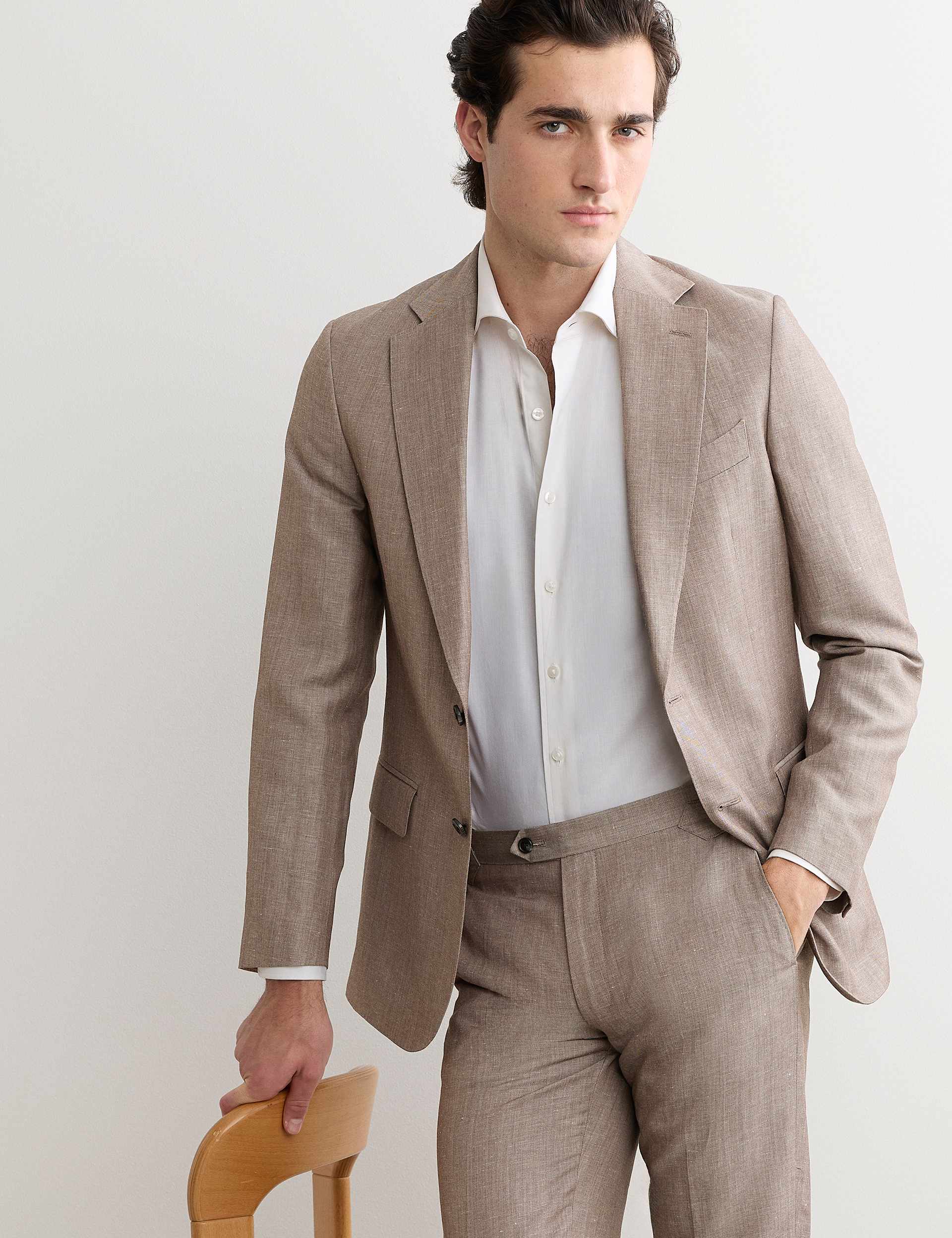 Tailored Fit Italian Wool Linen Blend Suit Jacket thumbnail 8