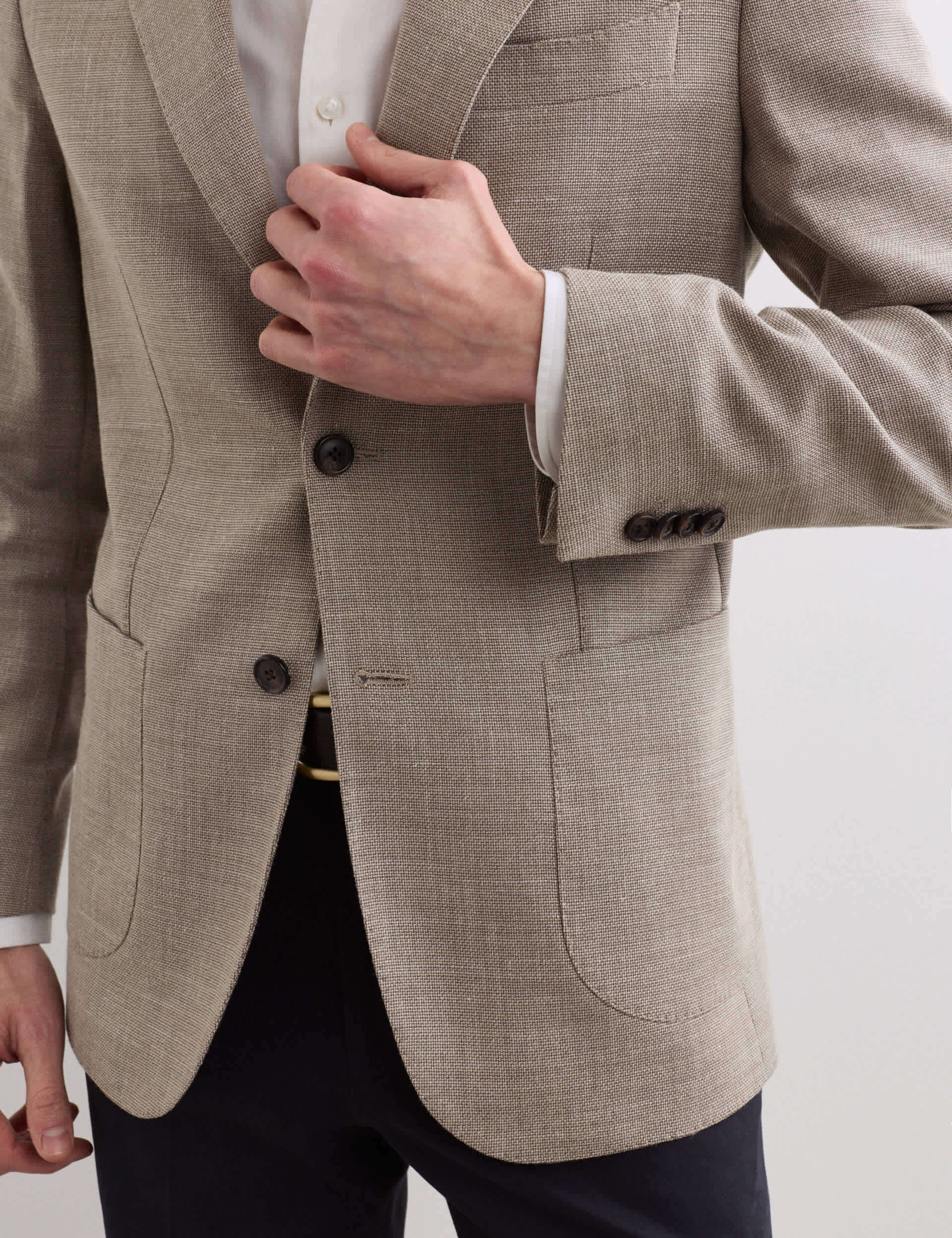 Tailored Fit Italian Wool Rich Blazer with Silk thumbnail 3