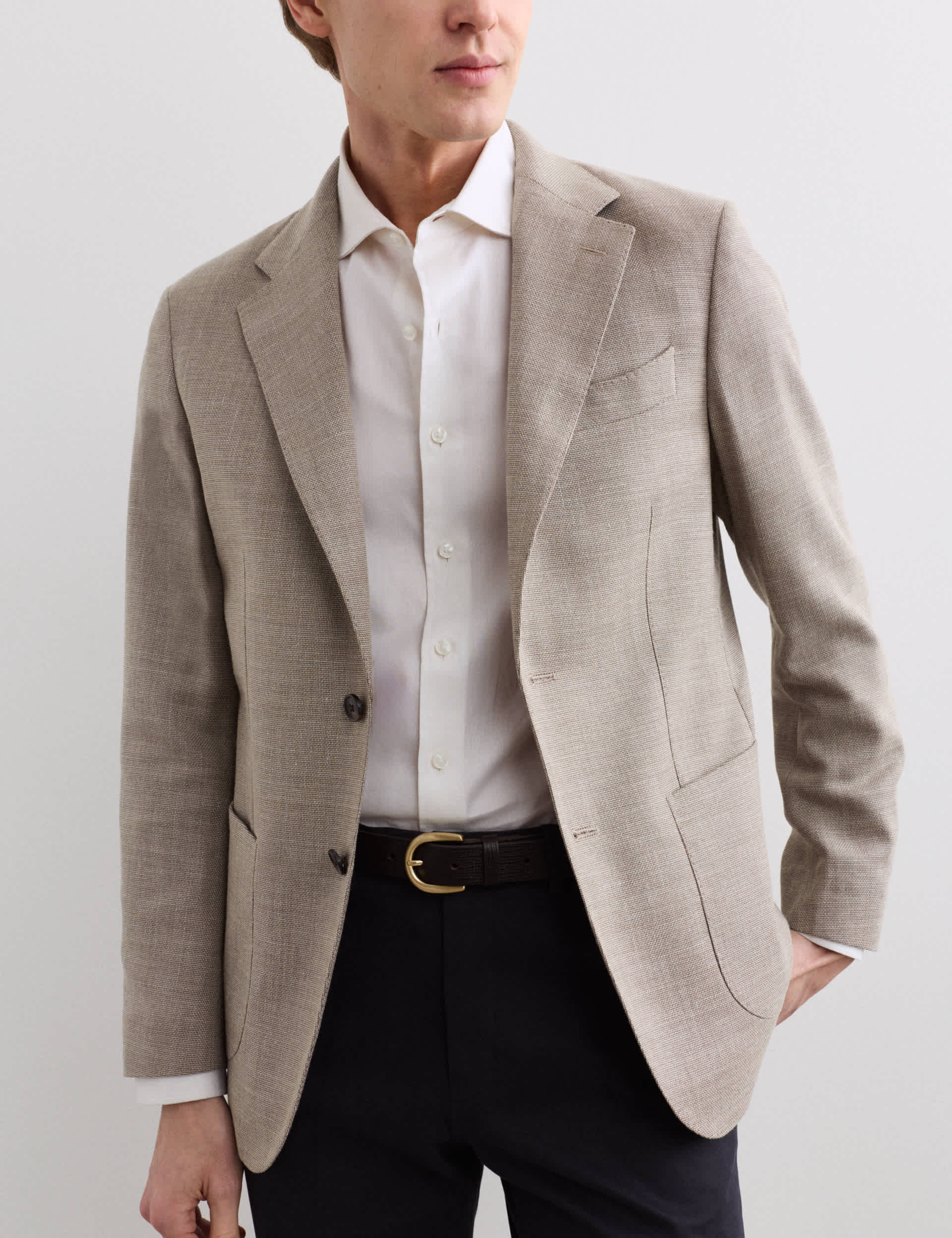 Tailored Fit Italian Wool Rich Blazer with Silk thumbnail 5