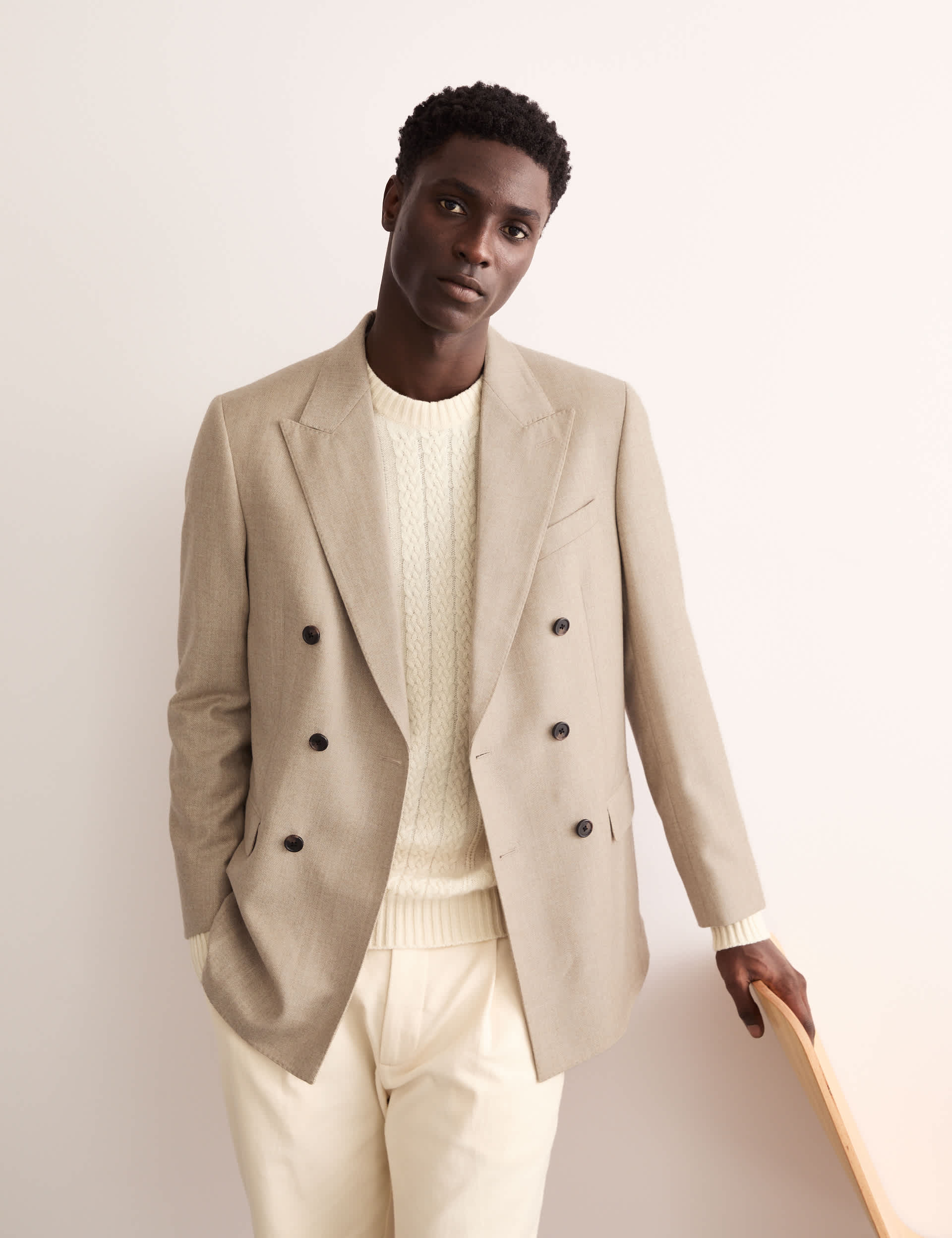 Tailored Fit Pure Wool Herringbone Jacket