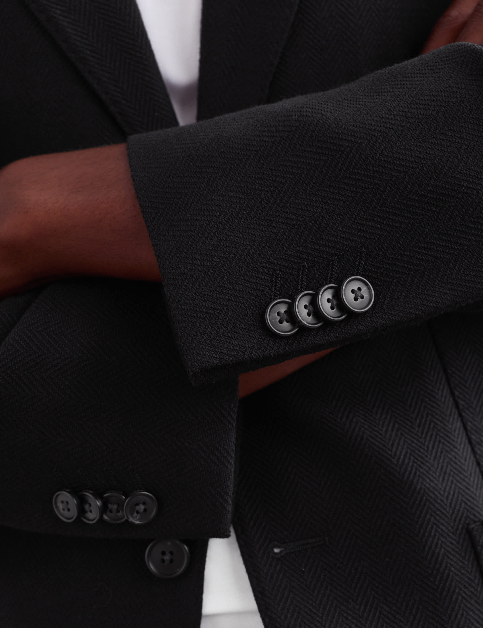 Tailored Fit Wool Herringbone Blazer thumbnail 3