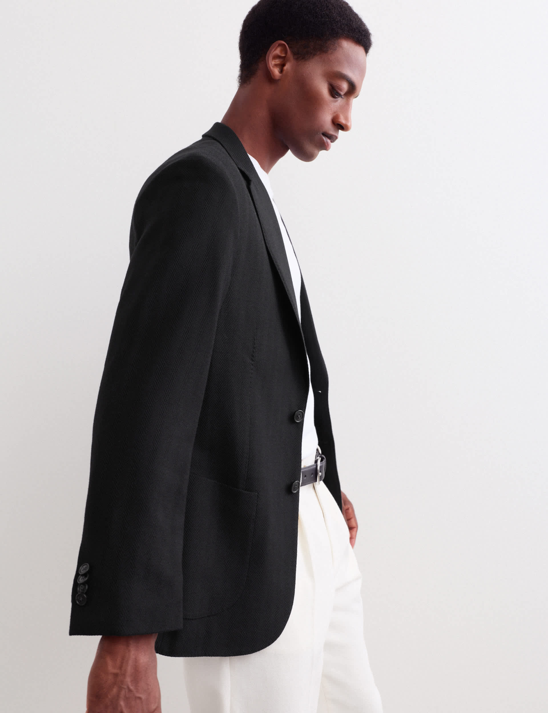 Tailored Fit Wool Herringbone Blazer thumbnail 4