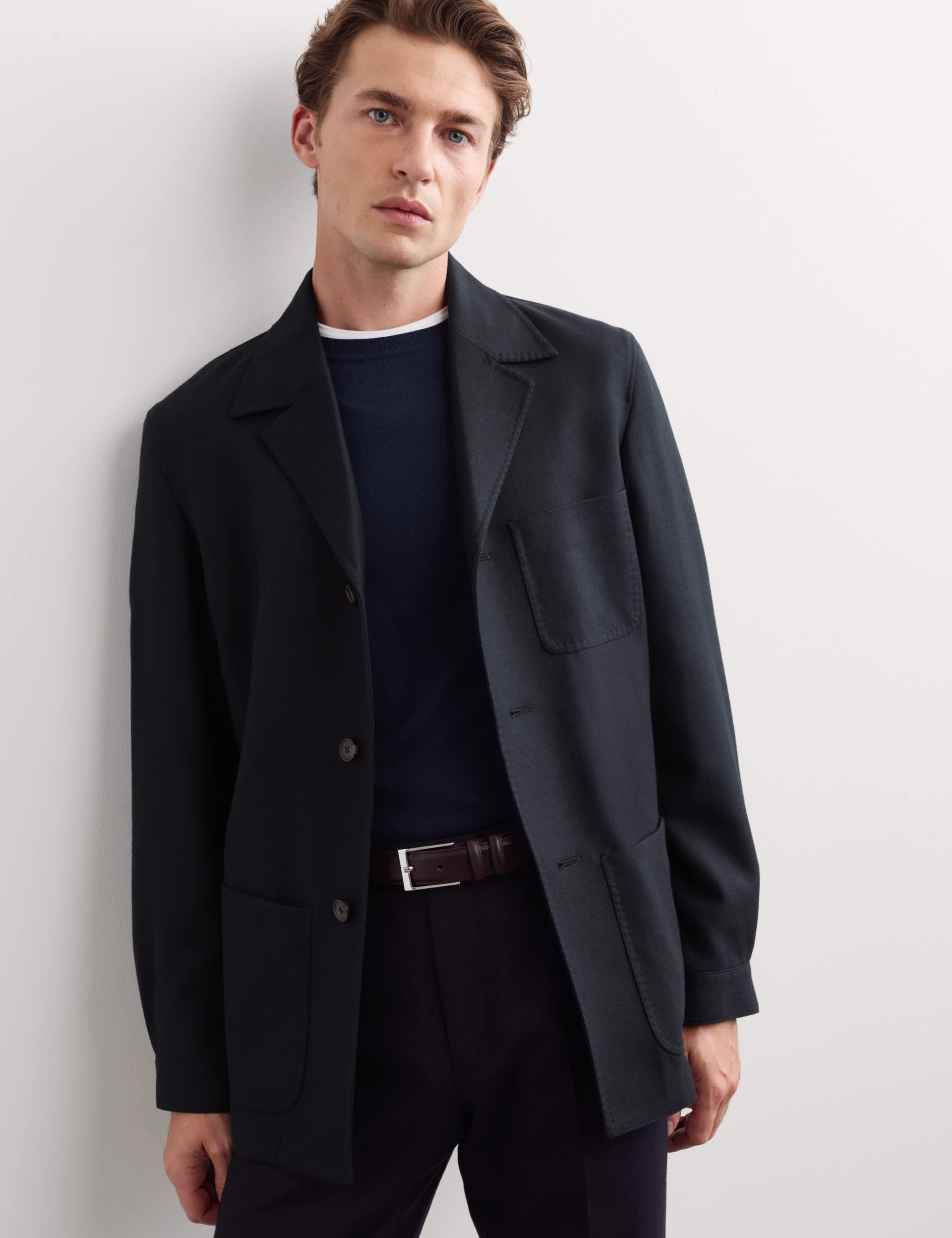 Wool Blend Tailored Fit Suit Jacket primary image