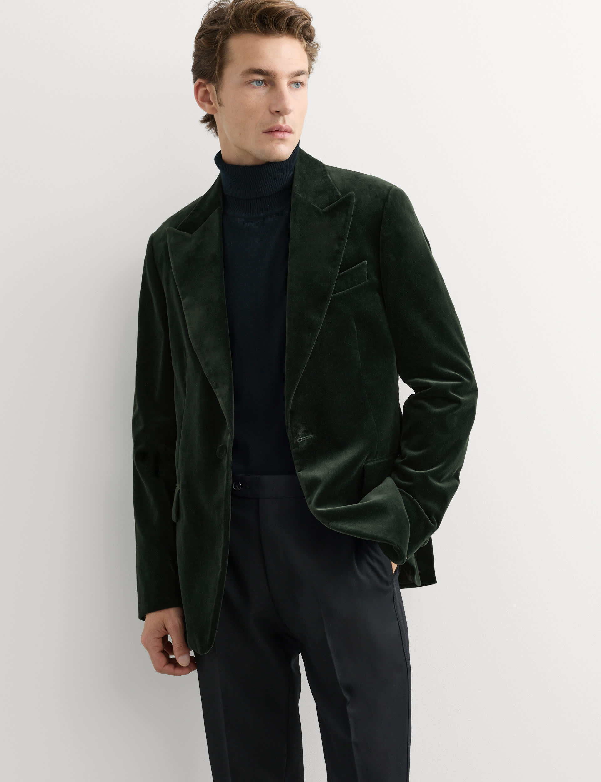 Tailored Fit Pure Cotton Velvet Suit Jacket primary image
