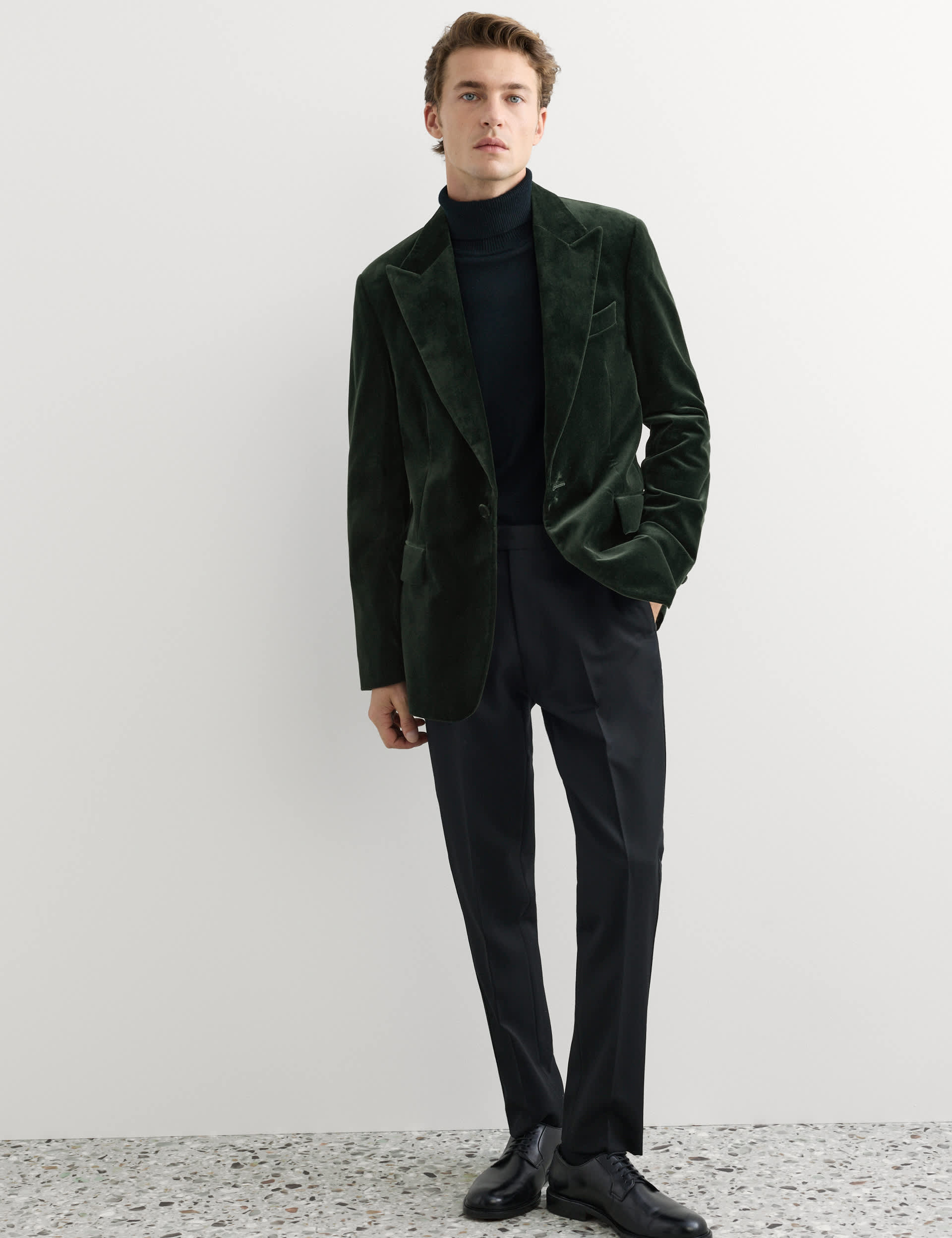 Tailored Fit Pure Cotton Velvet Suit Jacket thumbnail 6