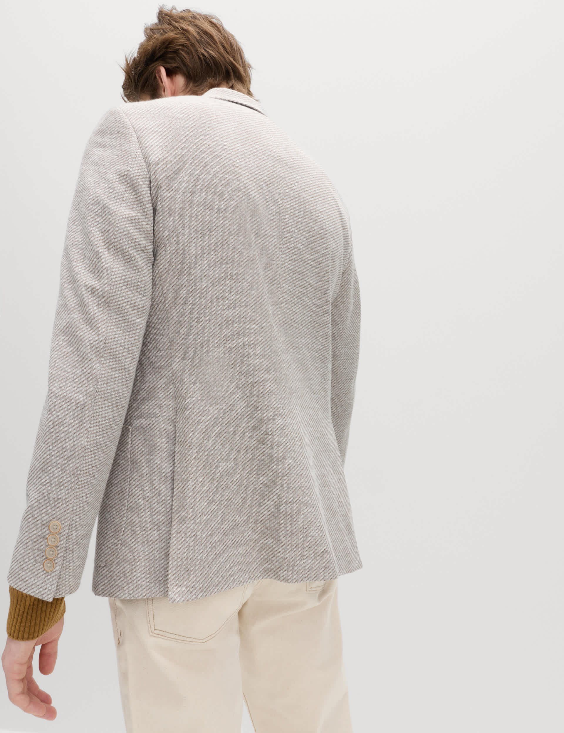 Tailored Fit Cotton Blend Textured Stretch Blazer thumbnail 3