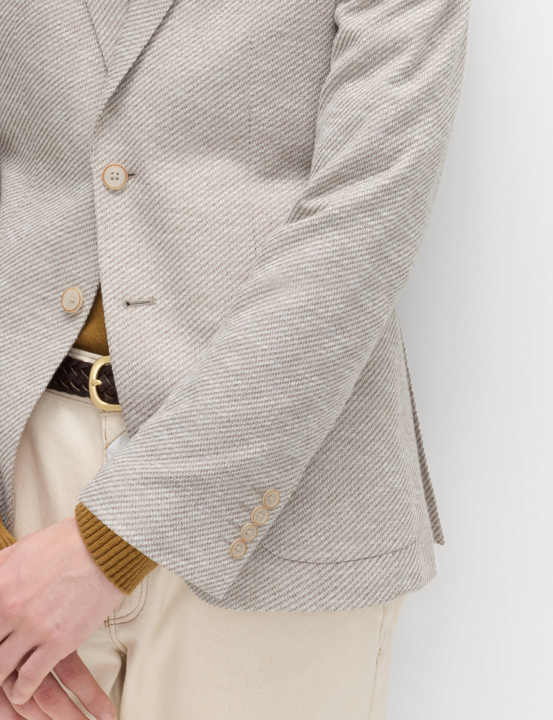 Tailored Fit Cotton Blend Textured Stretch Blazer thumbnail 4
