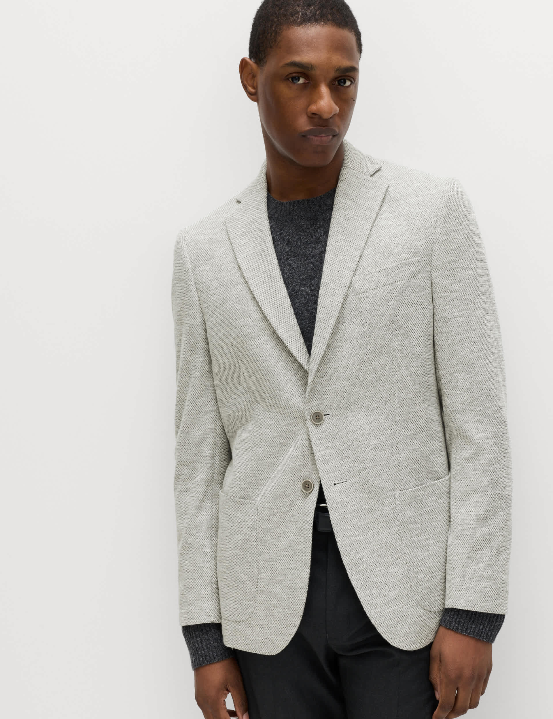 Tailored Fit Textured Stretch Blazer thumbnail 5