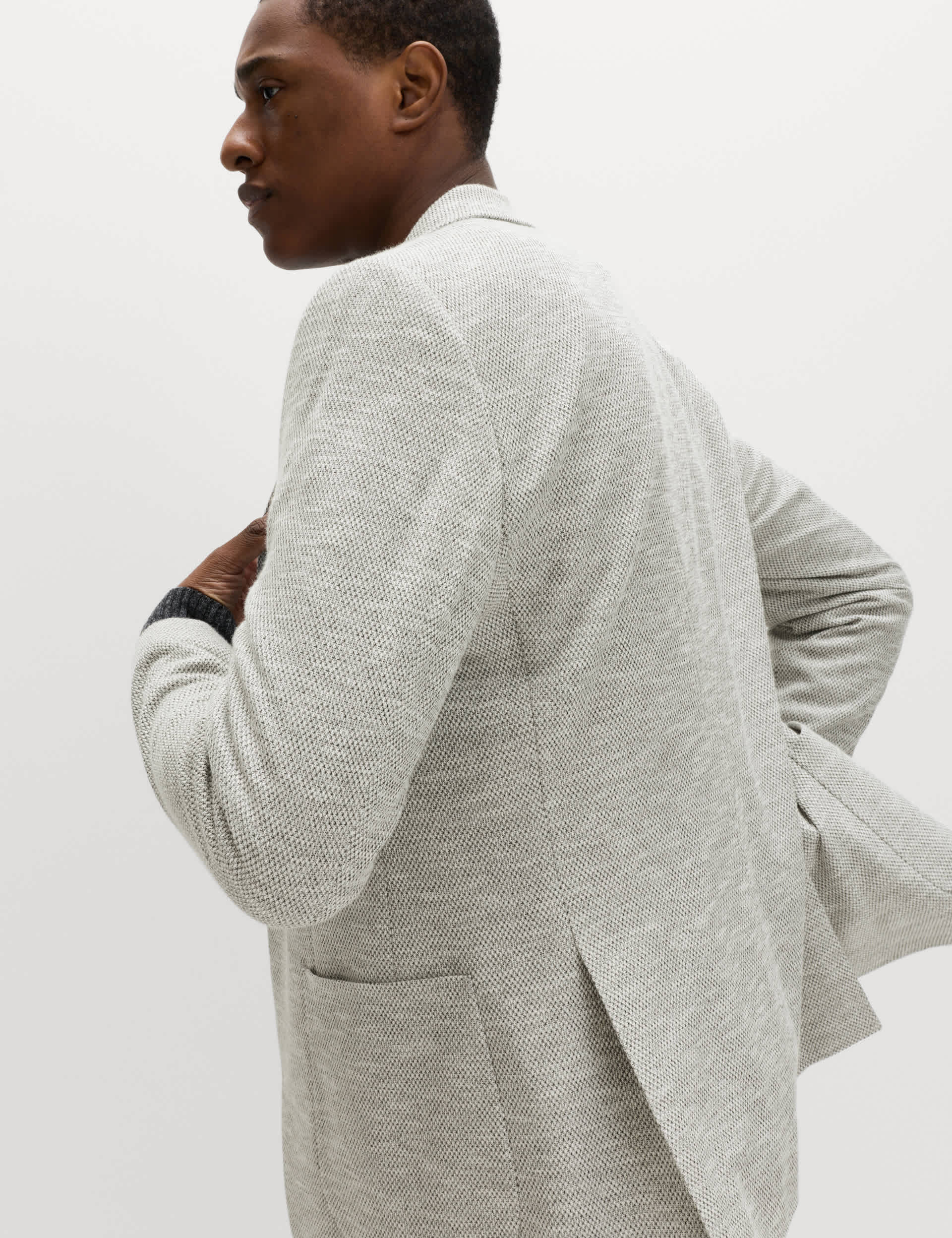 Tailored Fit Textured Stretch Blazer thumbnail 6