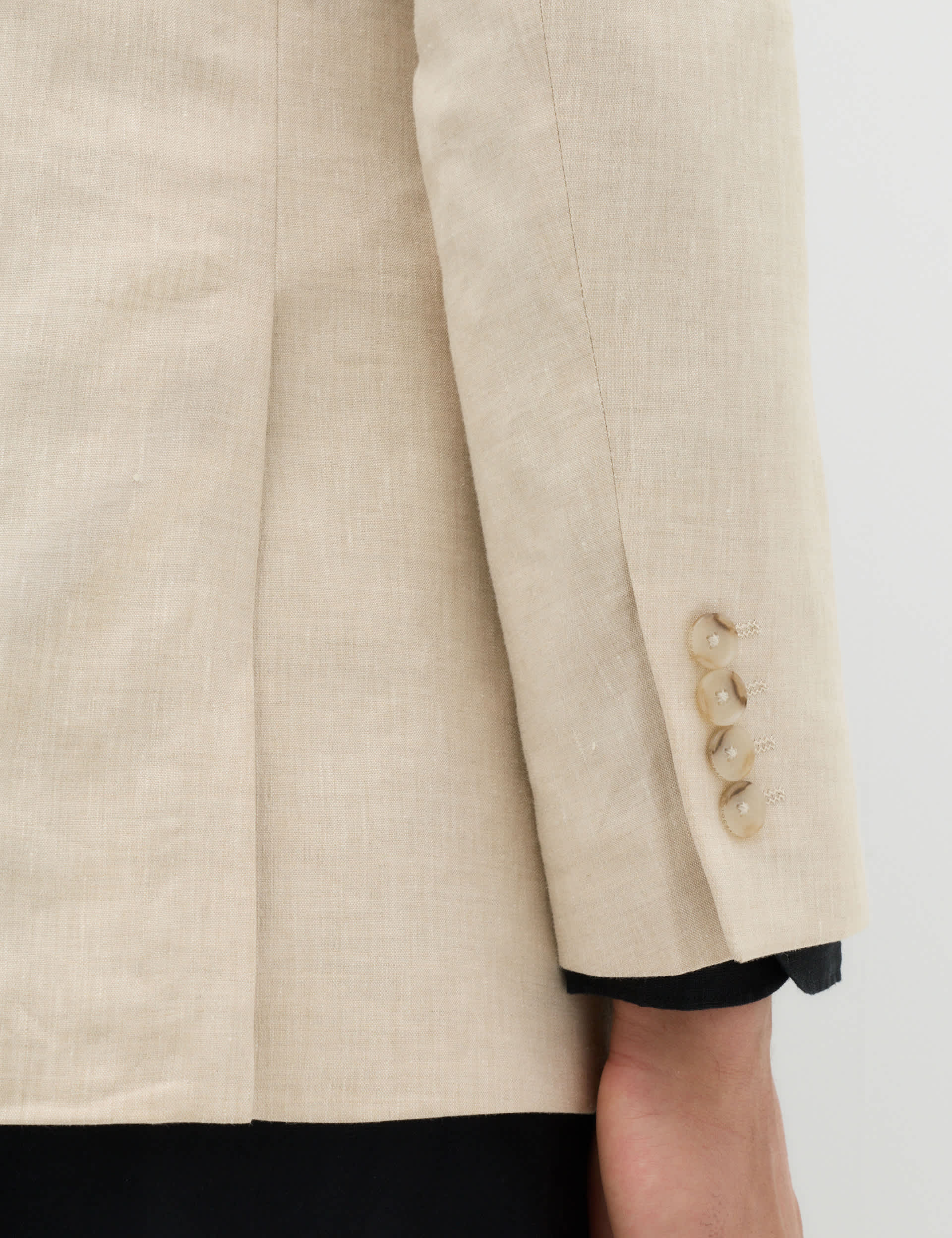 Tailored Fit Linen Cotton Blend Herringbone Blazer thumbnail 7