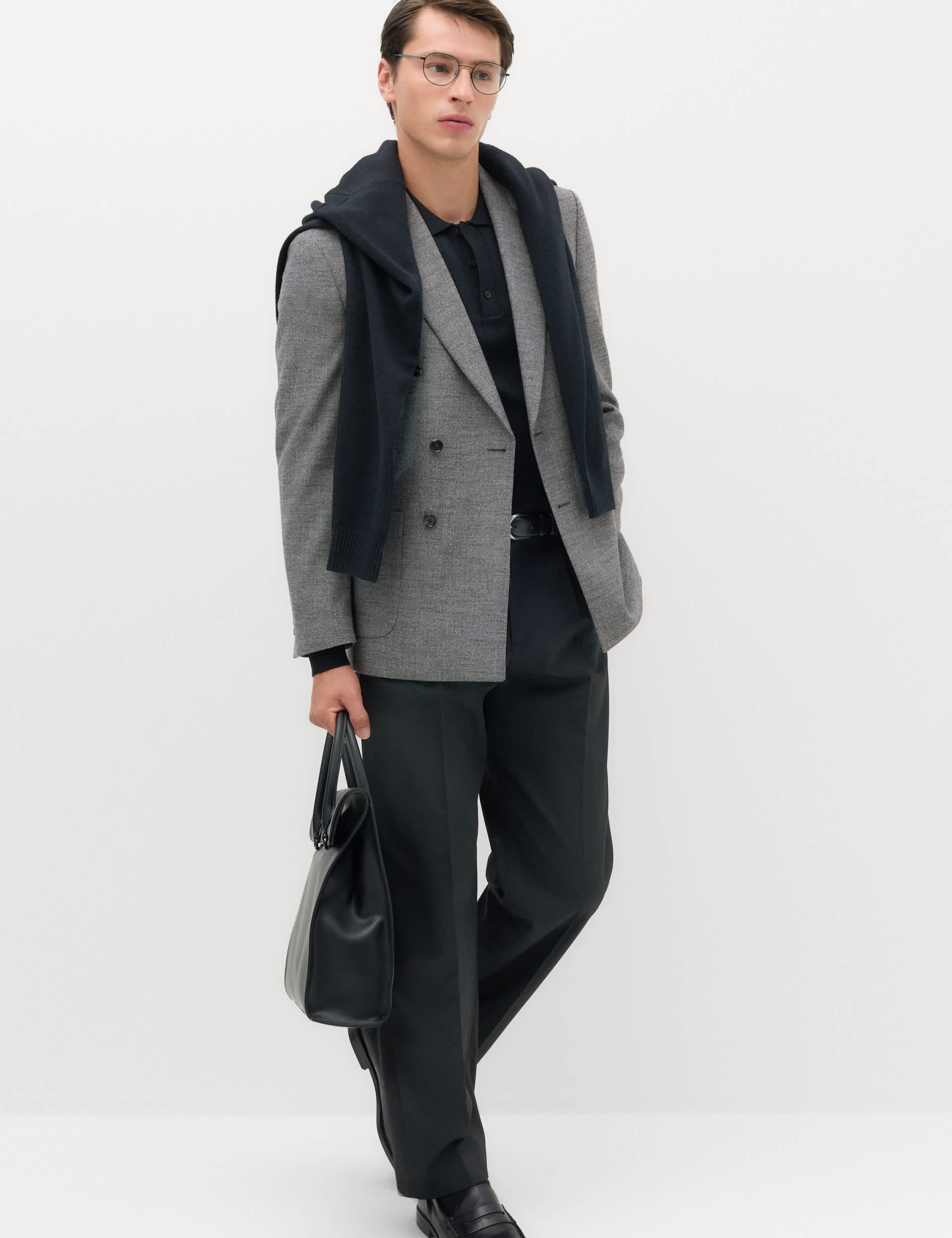 Regular Fit Textured Stretch Double Breasted Suit Jacket thumbnail 7