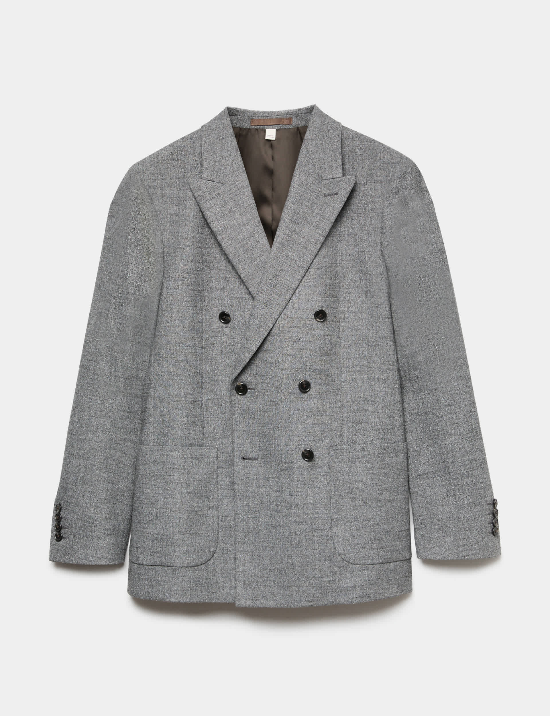 Regular Fit Textured Stretch Double Breasted Suit Jacket thumbnail 2