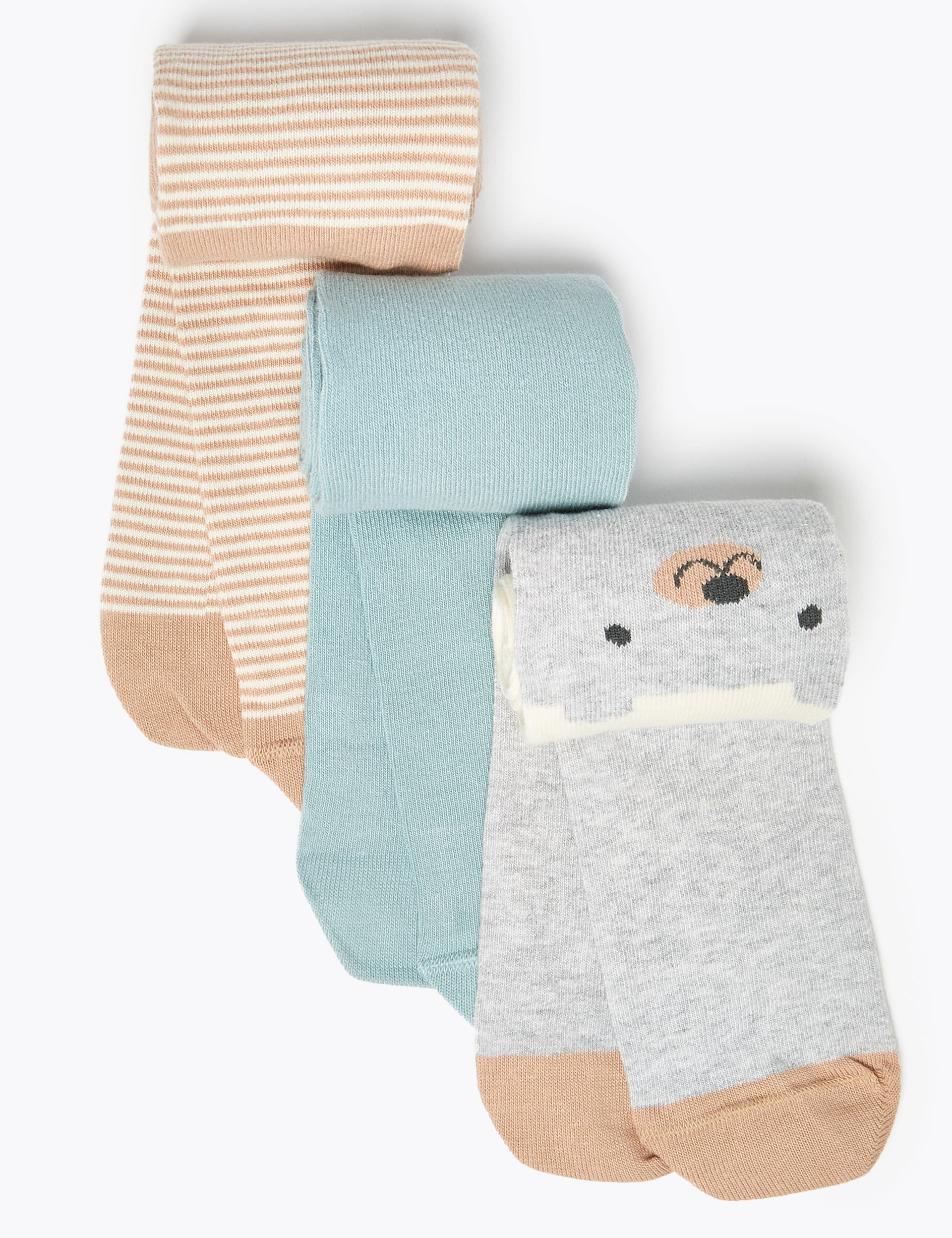 3 Pack of Bear Tights 0 Month 24 Months M S