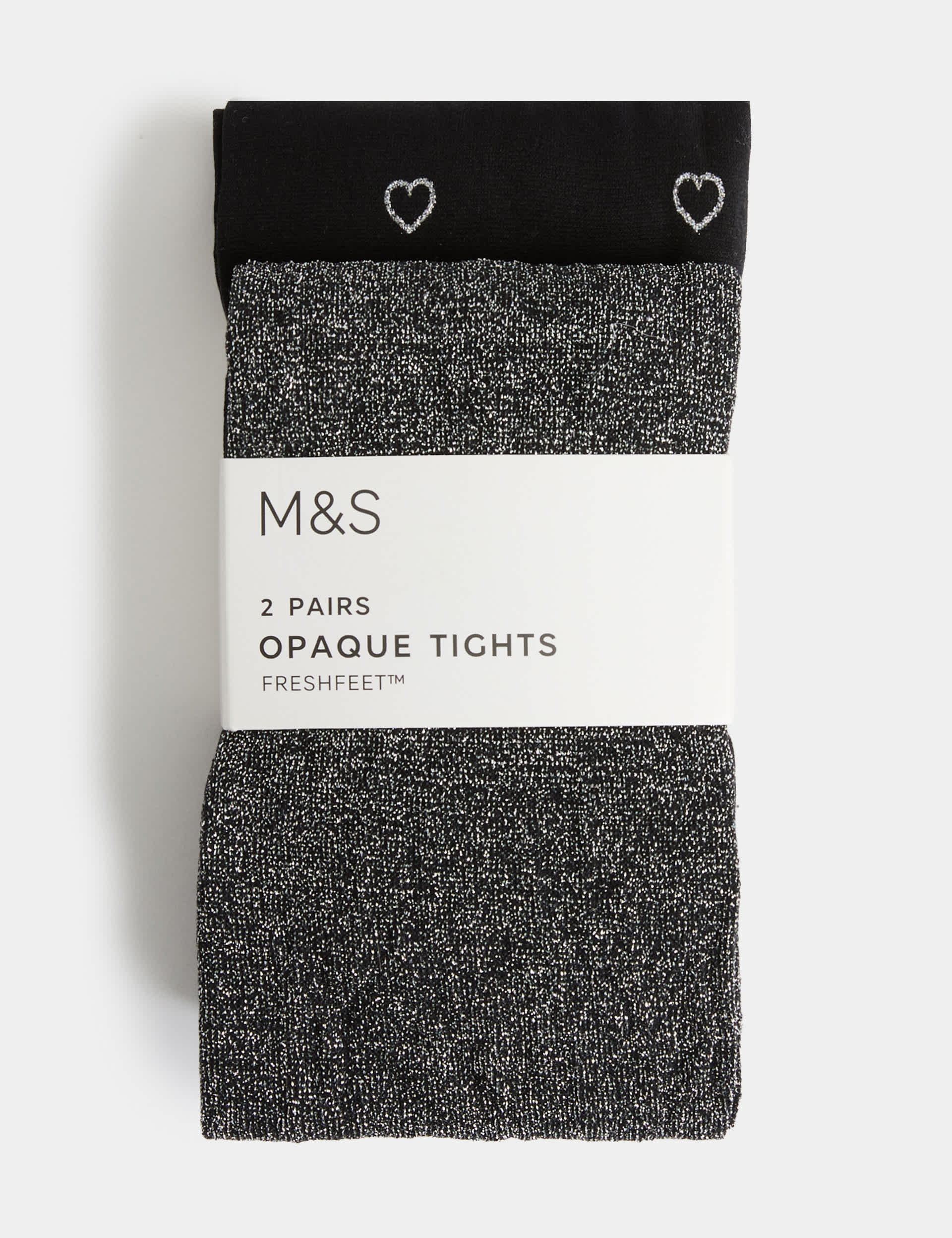 2 Pack Black Sparkly Tights (2-14 Yrs)
