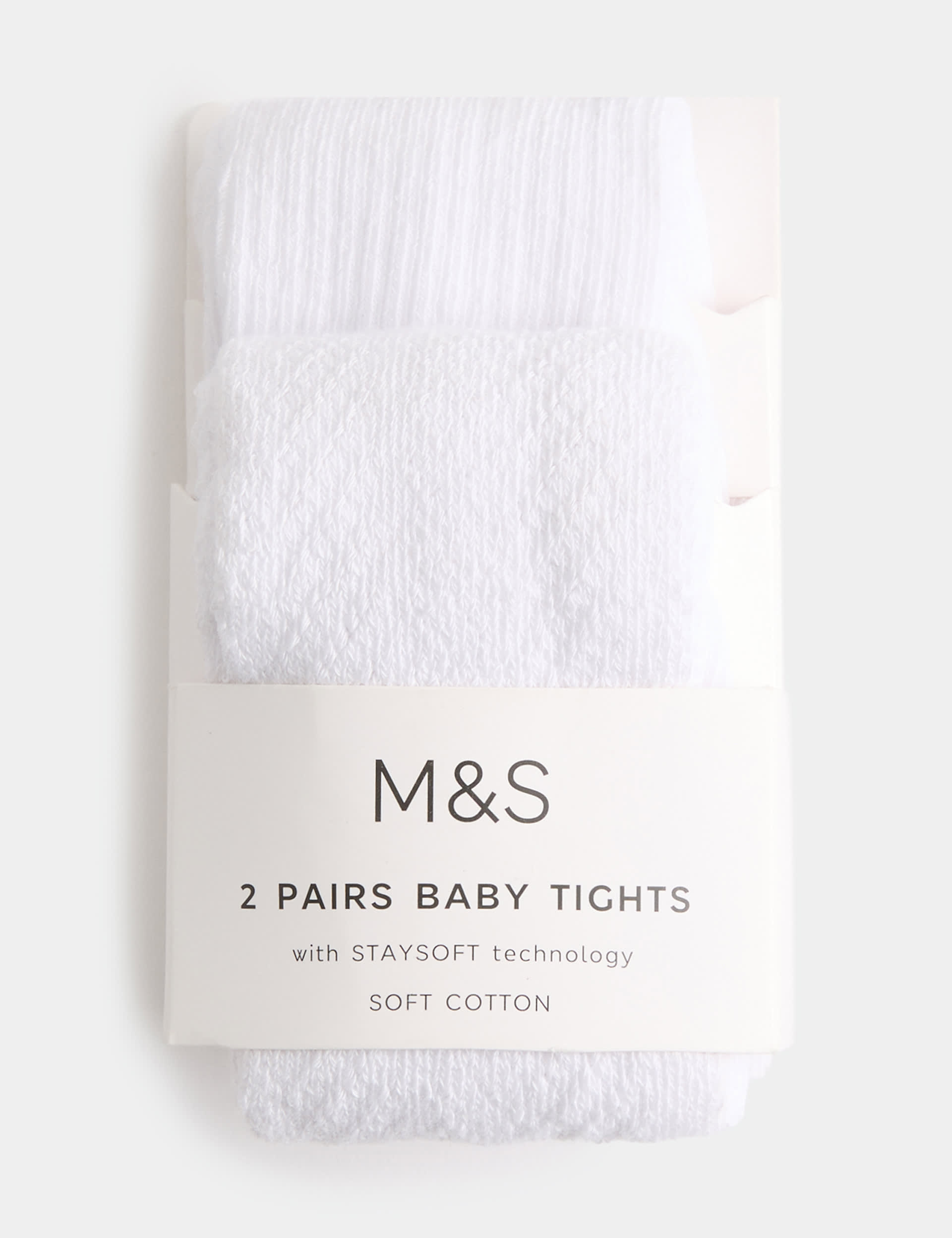 2 Pack Cotton Rich Ribbed Pelerine Tights (0-2 Yrs)