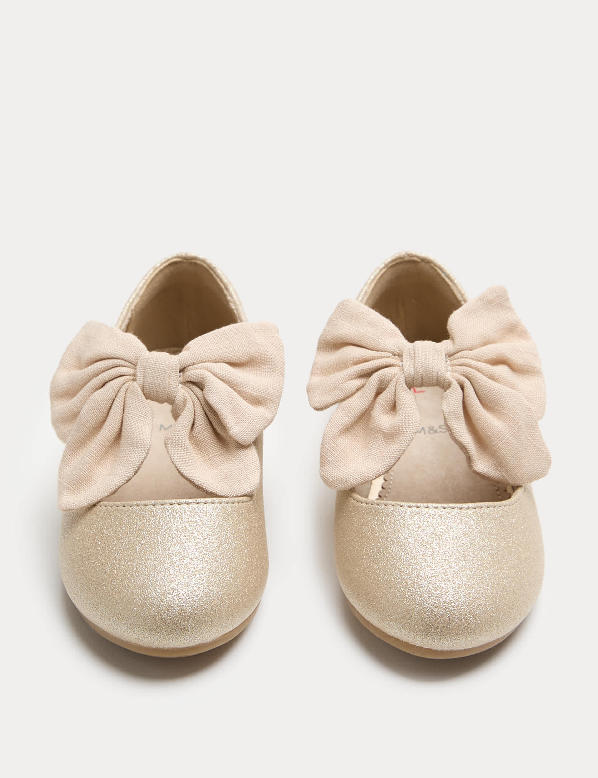Kids' Shimmer Bow Ballet Shoes (4 Small-2 Large)