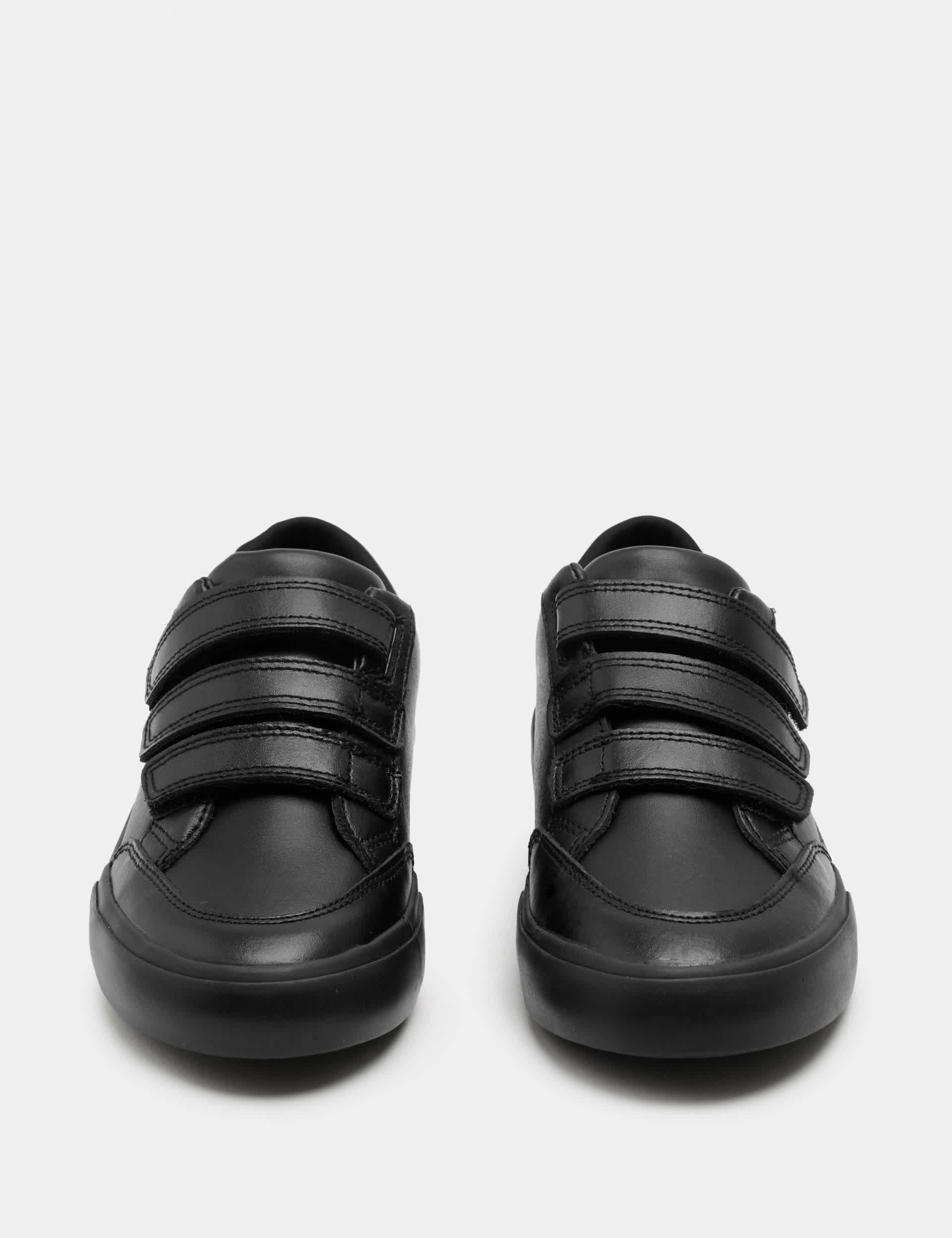 Kids' Triple Riptape Leather School Shoes (2½ Large - 9 Large)