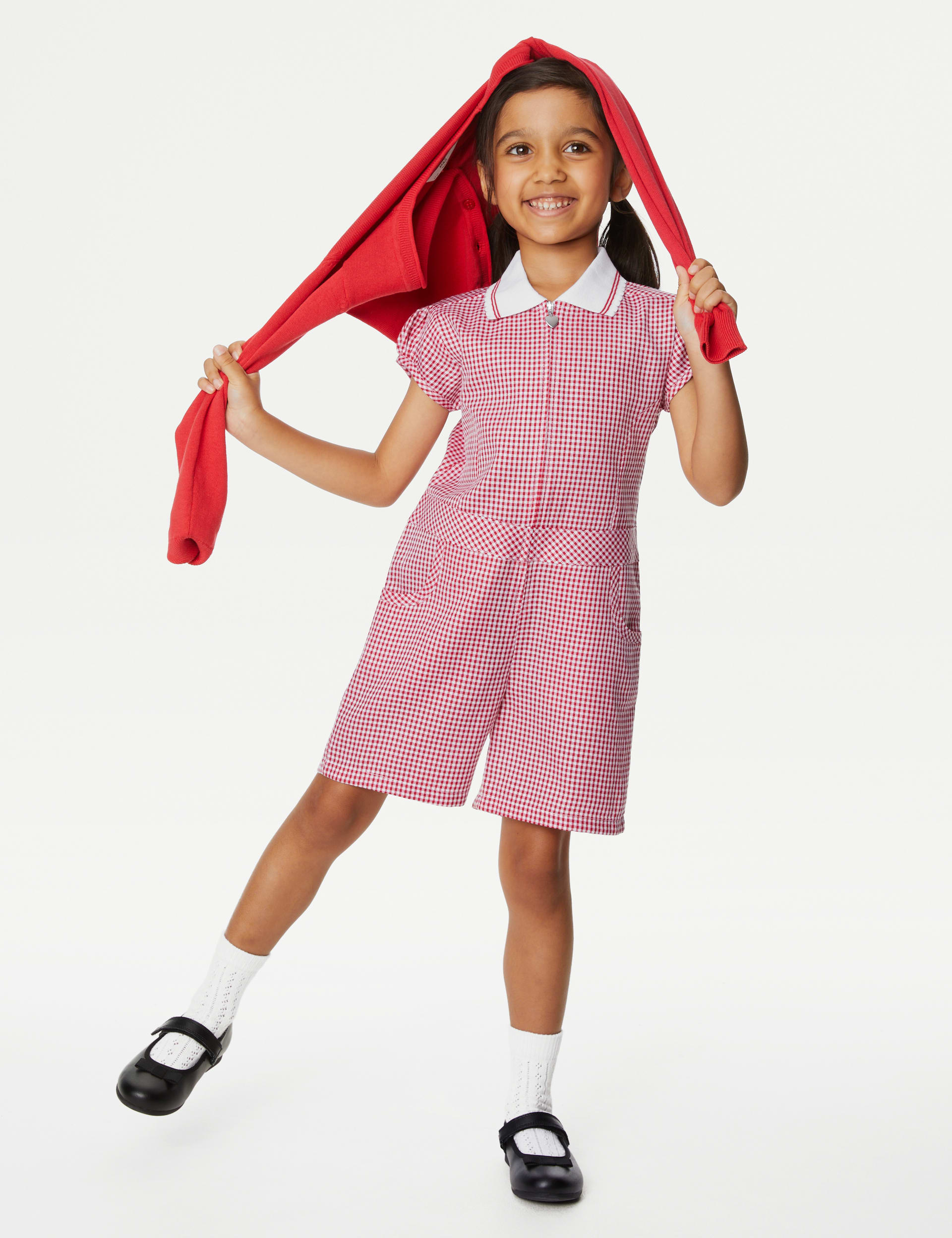 Girls' Gingham School Playsuit (2-14 Yrs) | M&S Collection | M&S