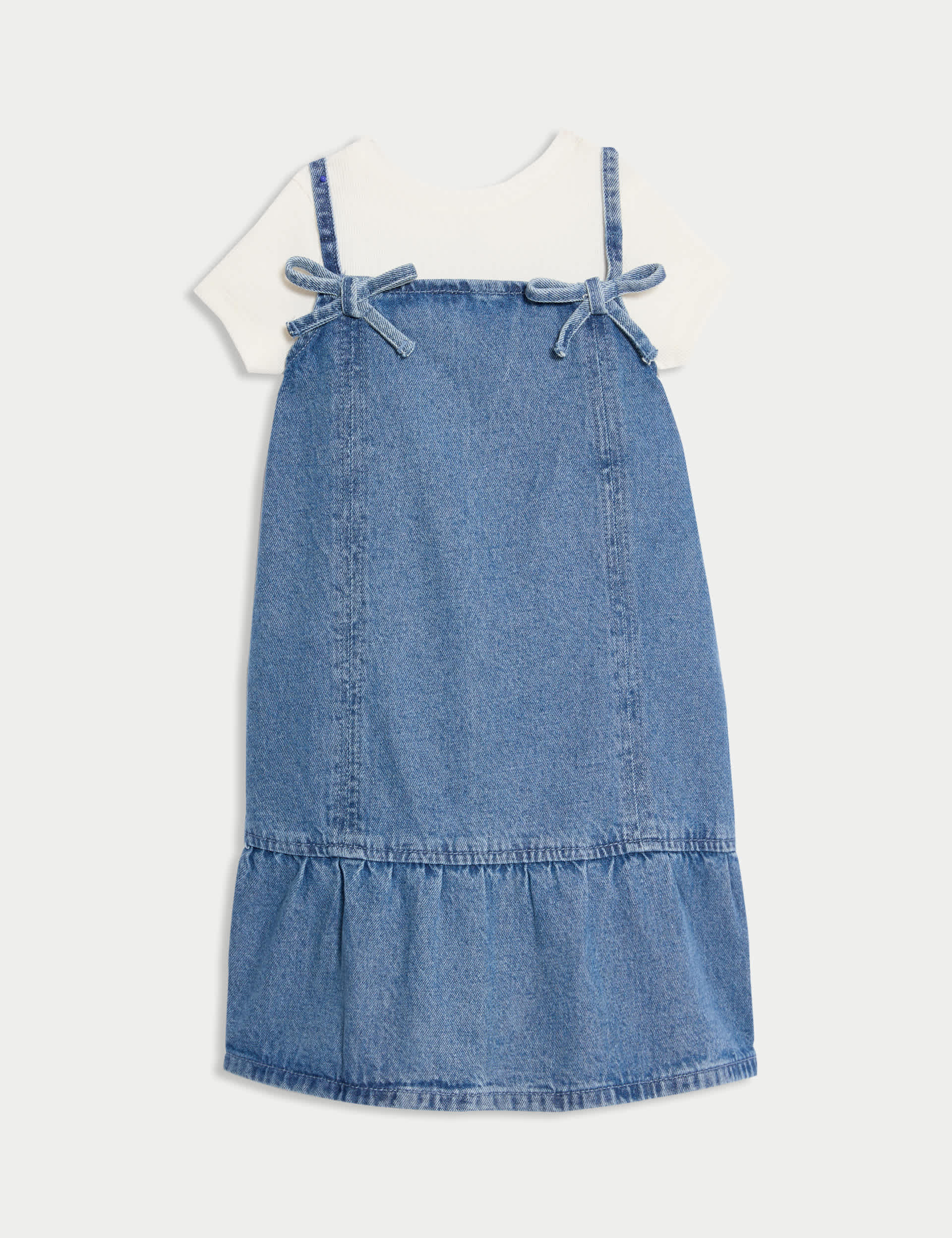 2pc Pure Cotton Pinafore Dress Outfit (2-8 Yrs)