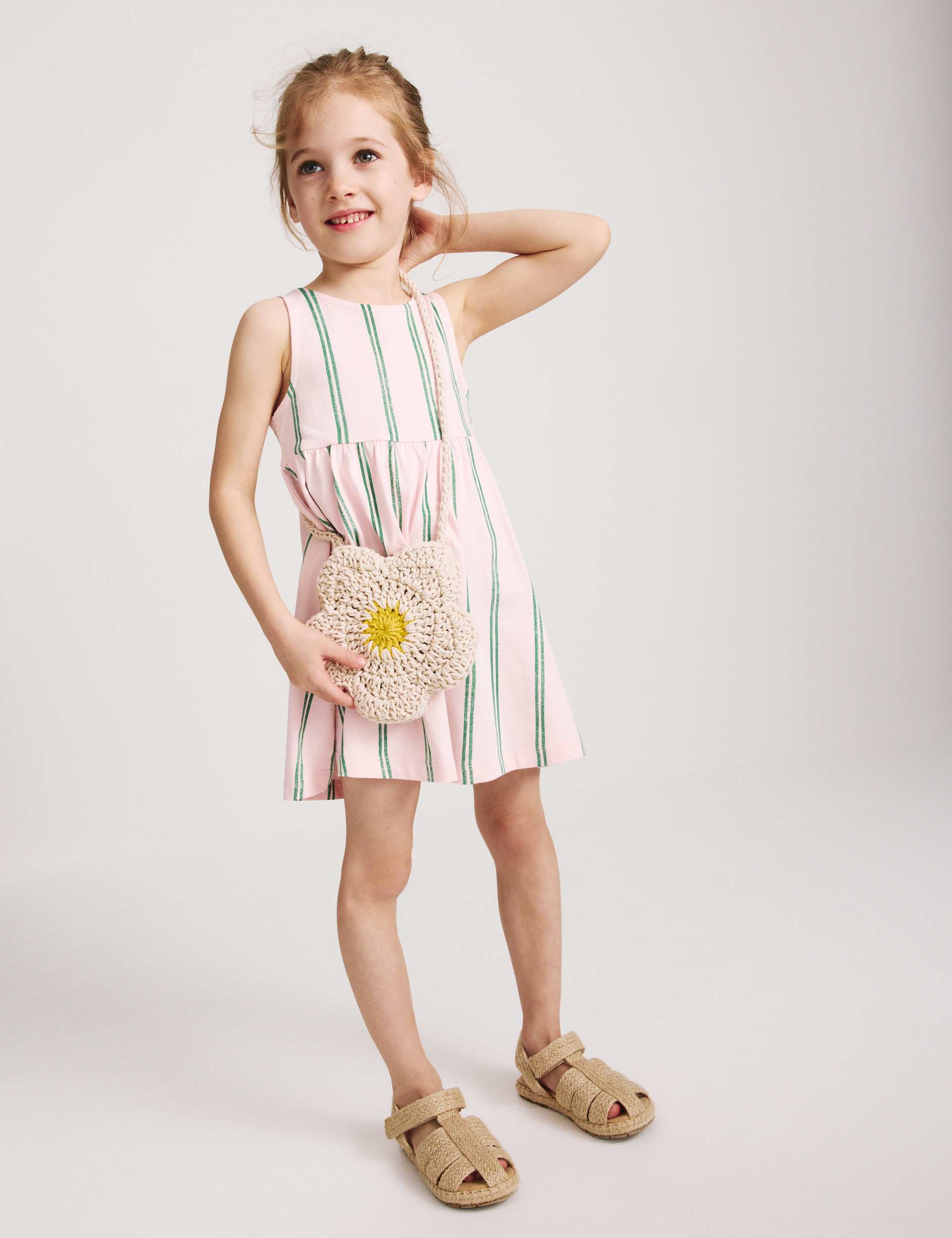 Pure Cotton Striped Sleeveless Dress (2-8 Yrs)