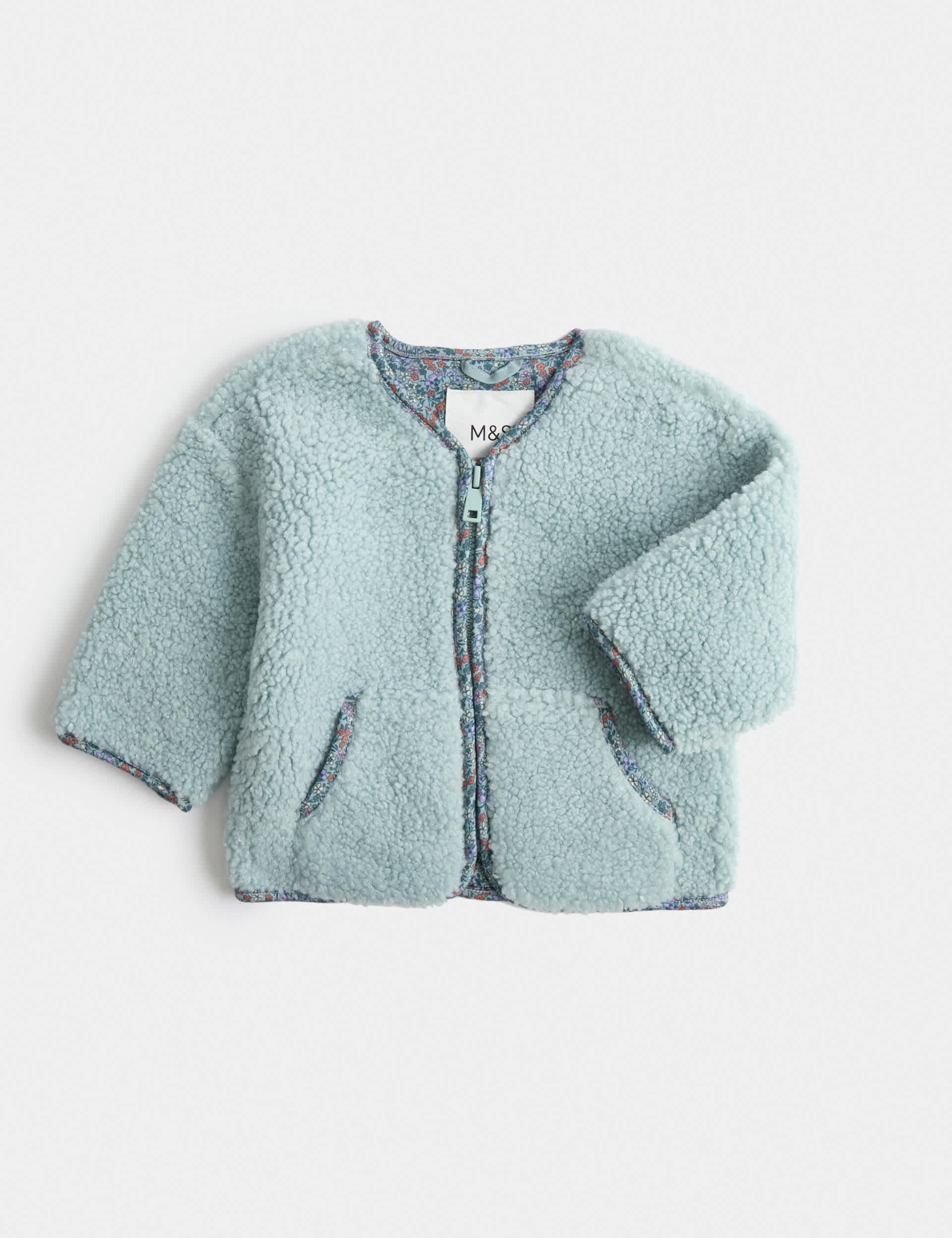 Borg Floral Trim Jacket (0-5 Yrs)