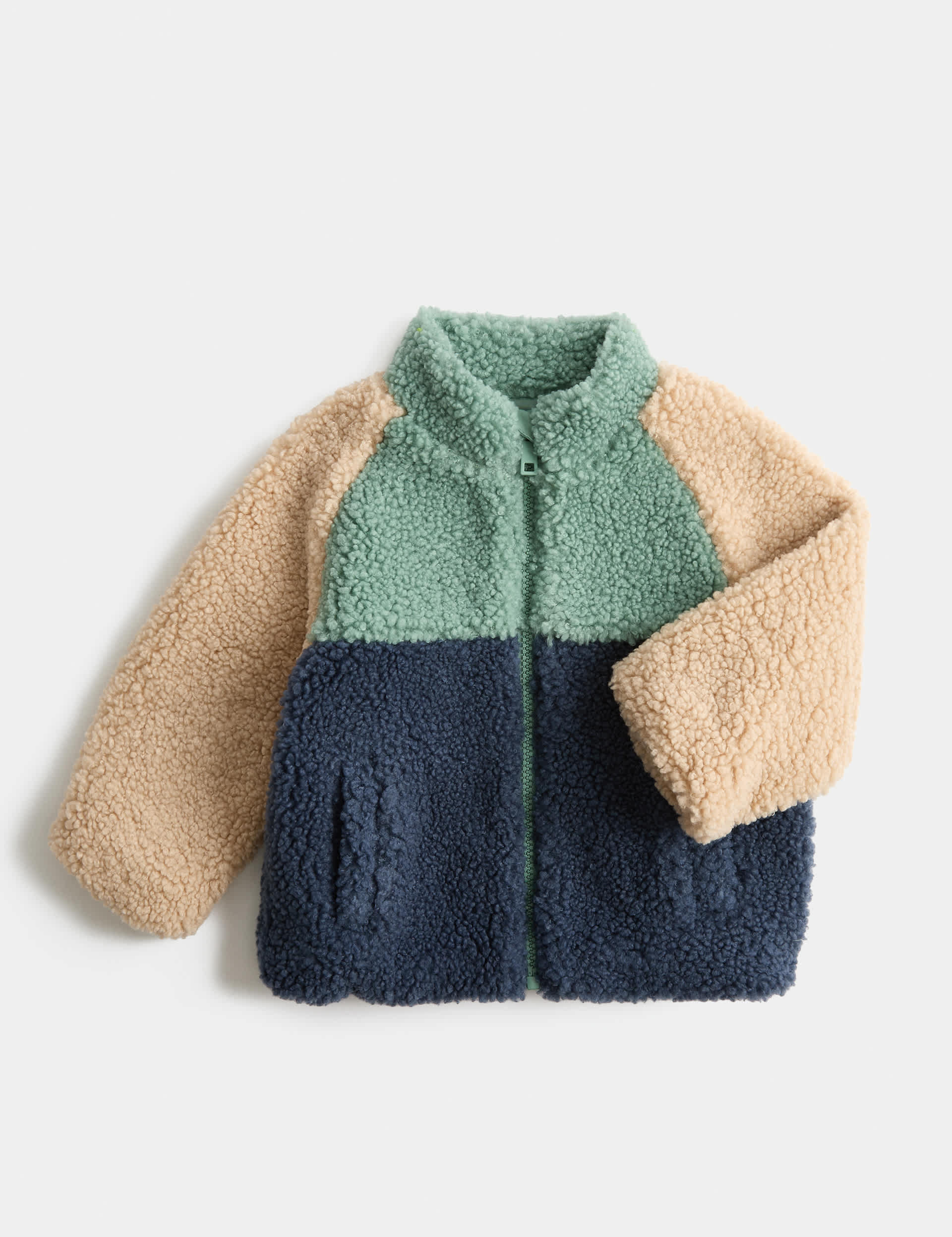 Borg Colour Block Funnel Neck Jacket (0-5 Yrs)