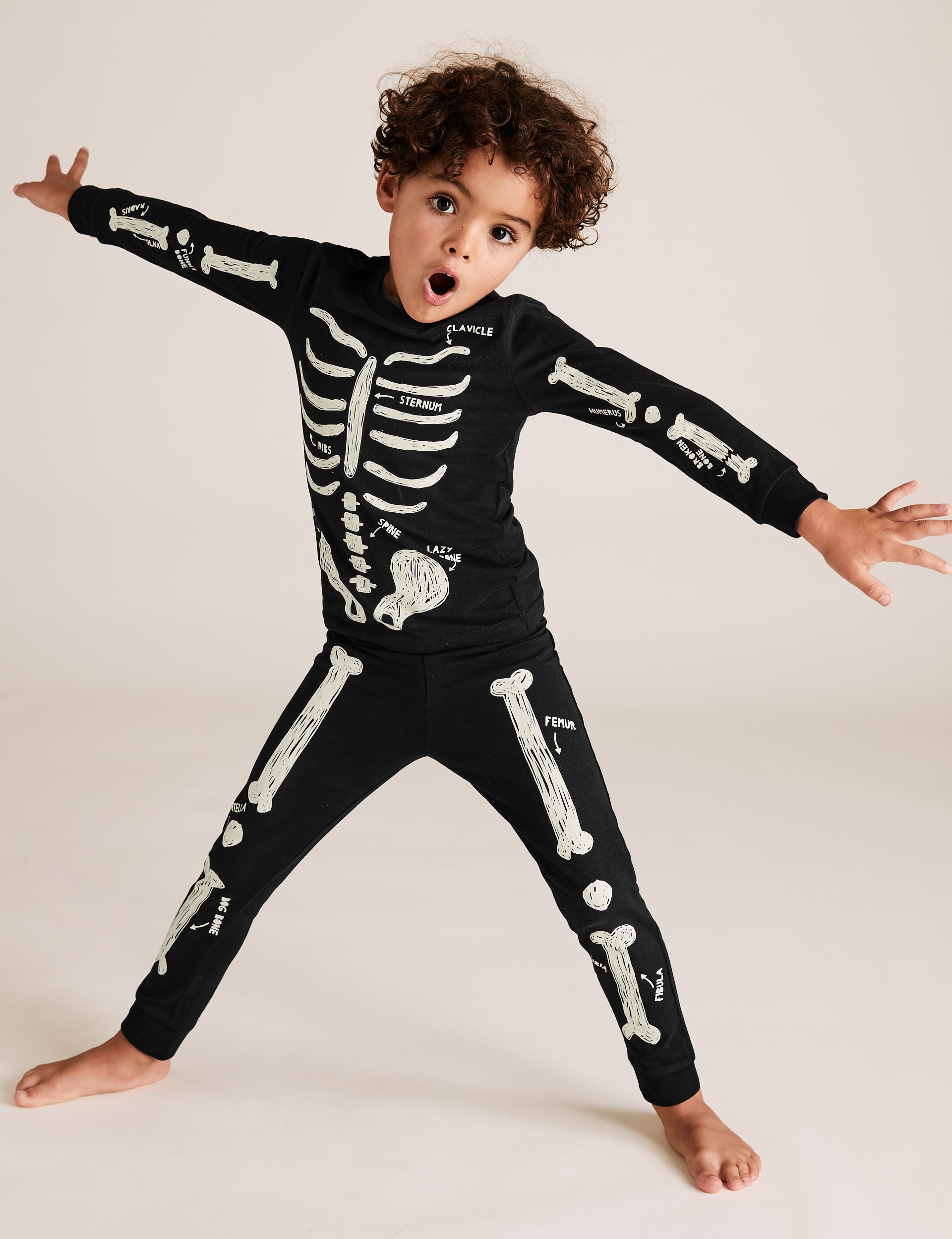 Glow in the dark skeleton pyjamas sale