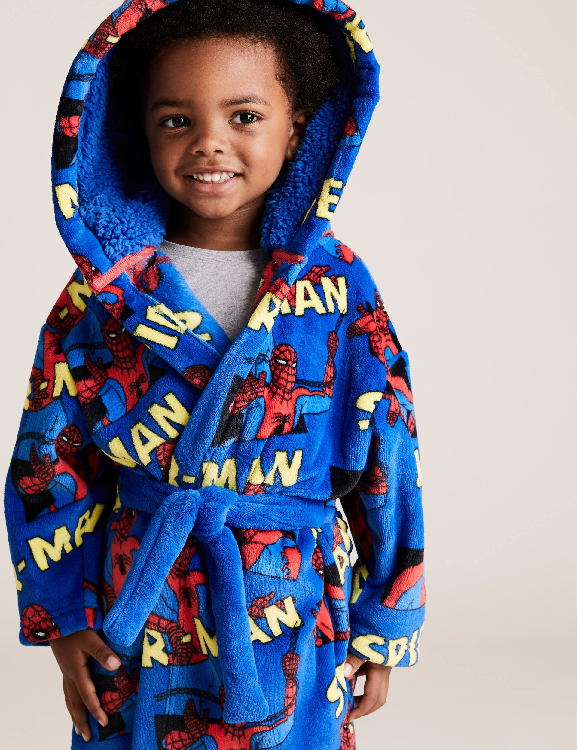 Kids spiderman dressing gown hotsell