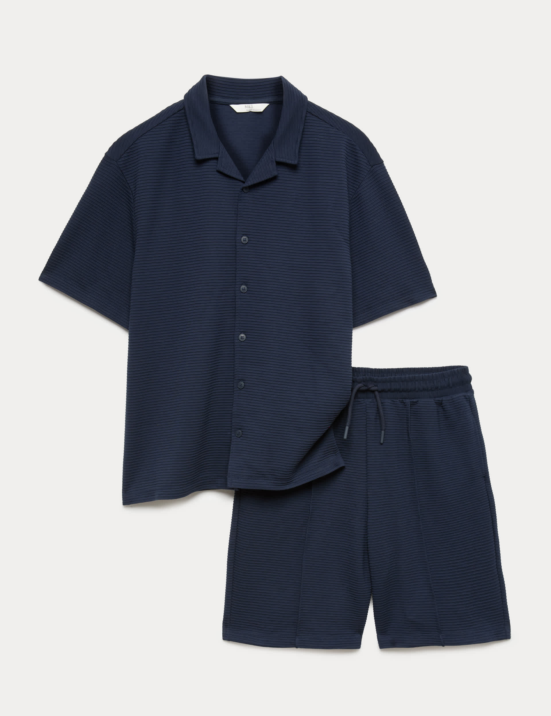 2 Piece Textured Shirt & Shorts Set (6-16 Yrs)