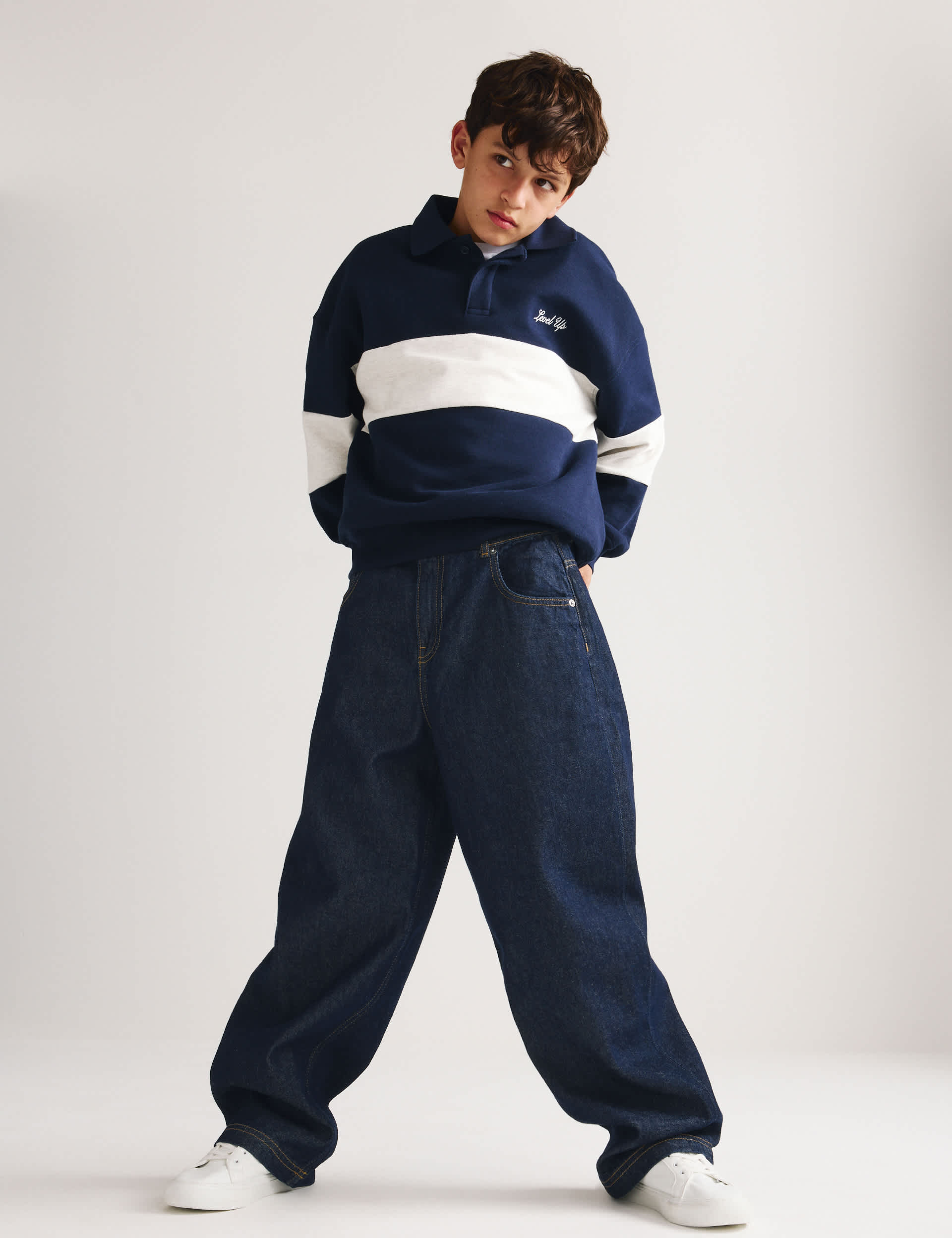 Relaxed Baggy Pure Cotton Jeans (6-16 Yrs)