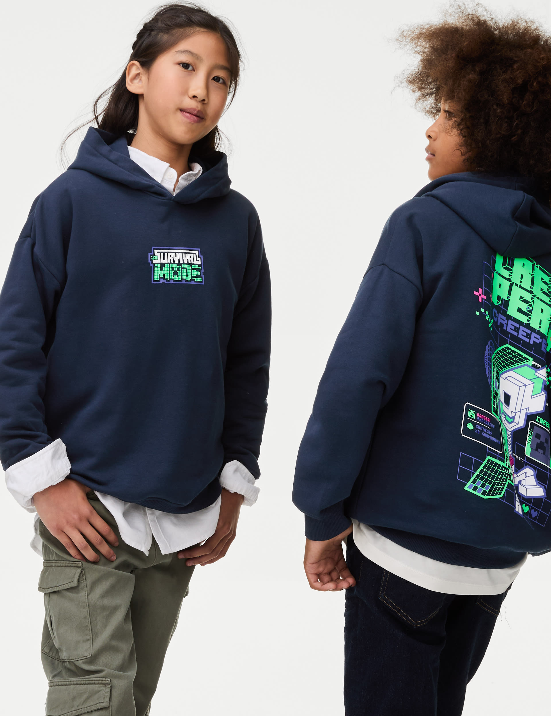 Cotton Rich Minecraft Hoodie 6 16 Yrs M S Collection M S