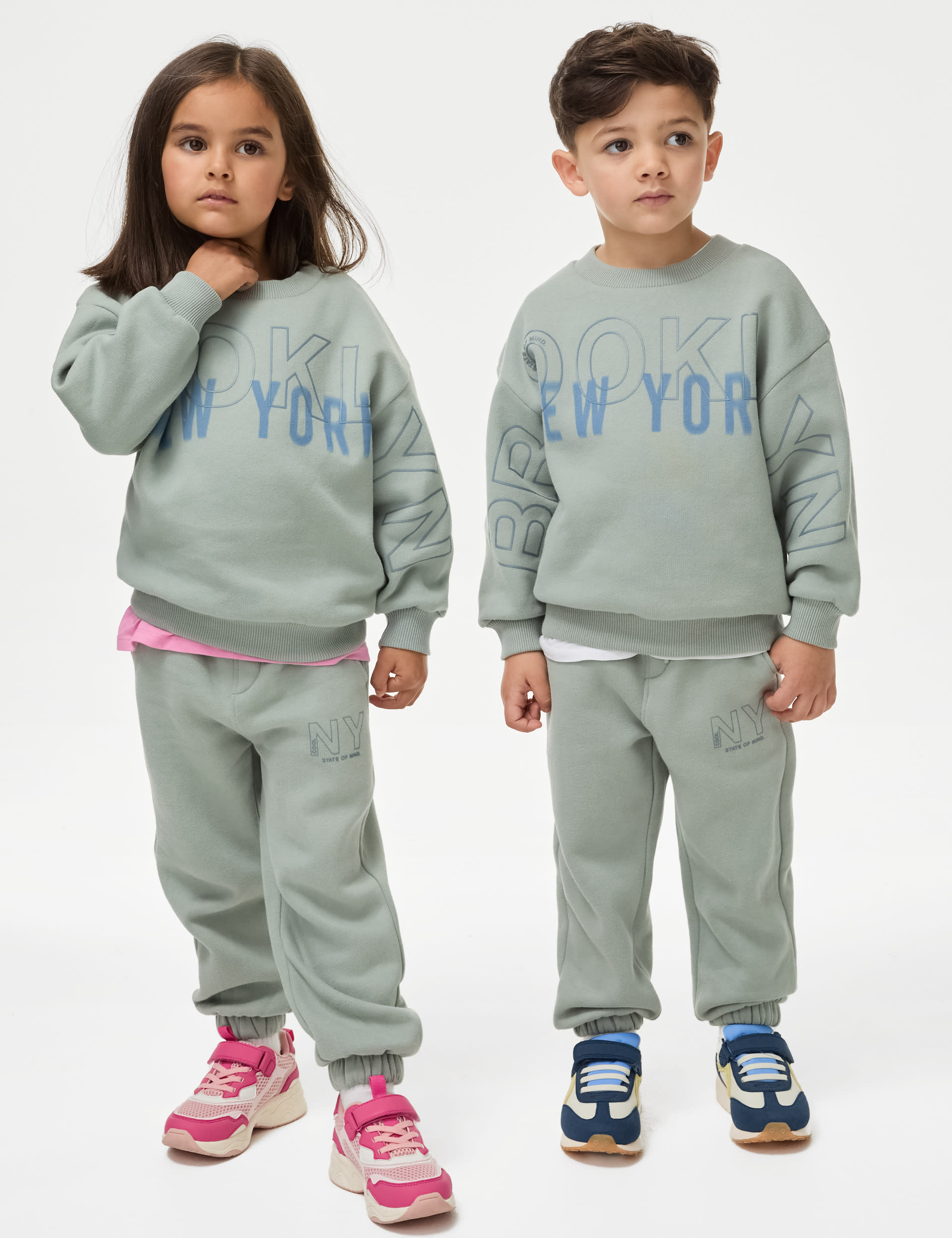 2pc Cotton Rich Slogan Top Bottom Outfit 12 Mths 16 Yrs M S Collection M S