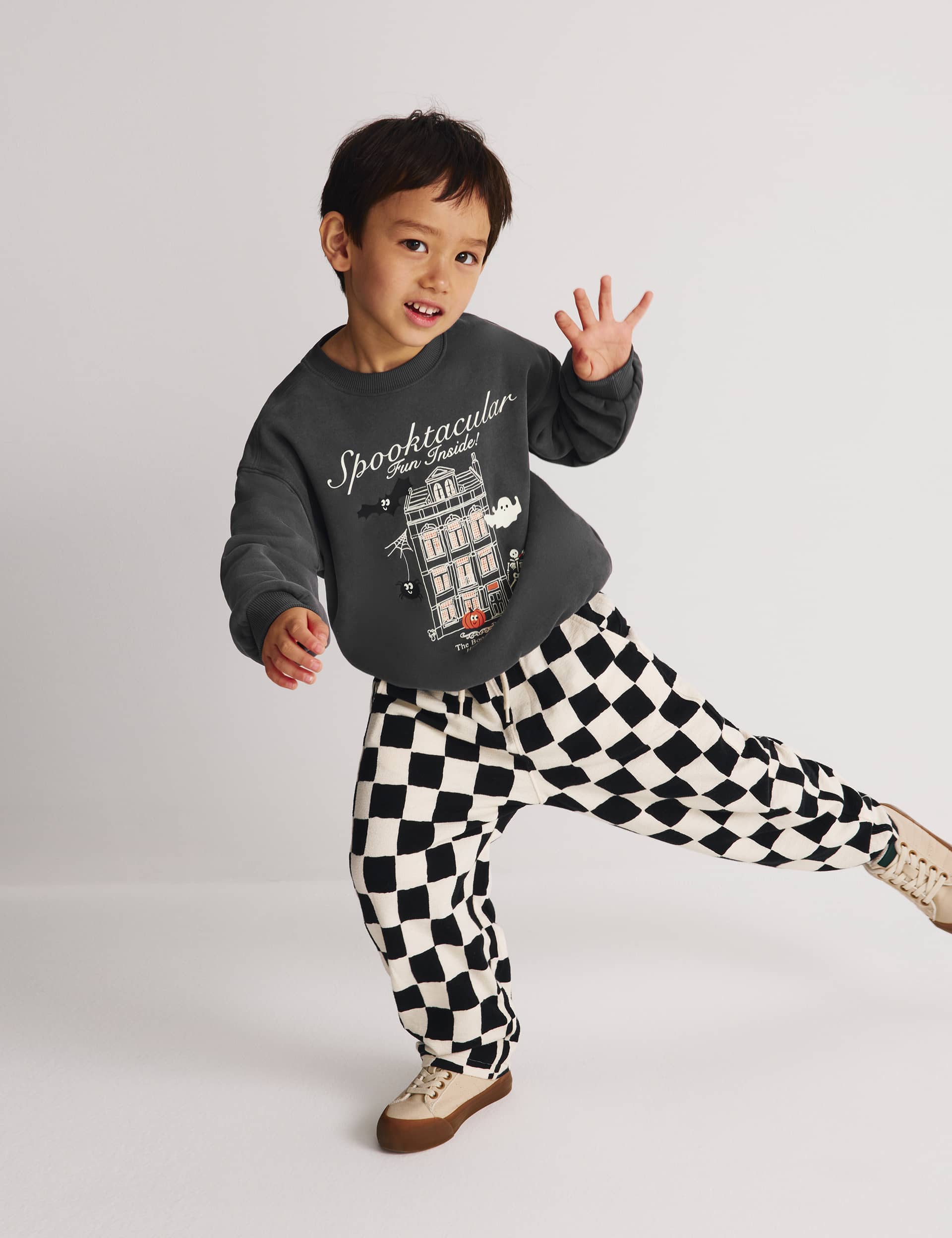 Cotton Rich Halloween Patterned Top & Bottom Outfit (2-8 Yrs)