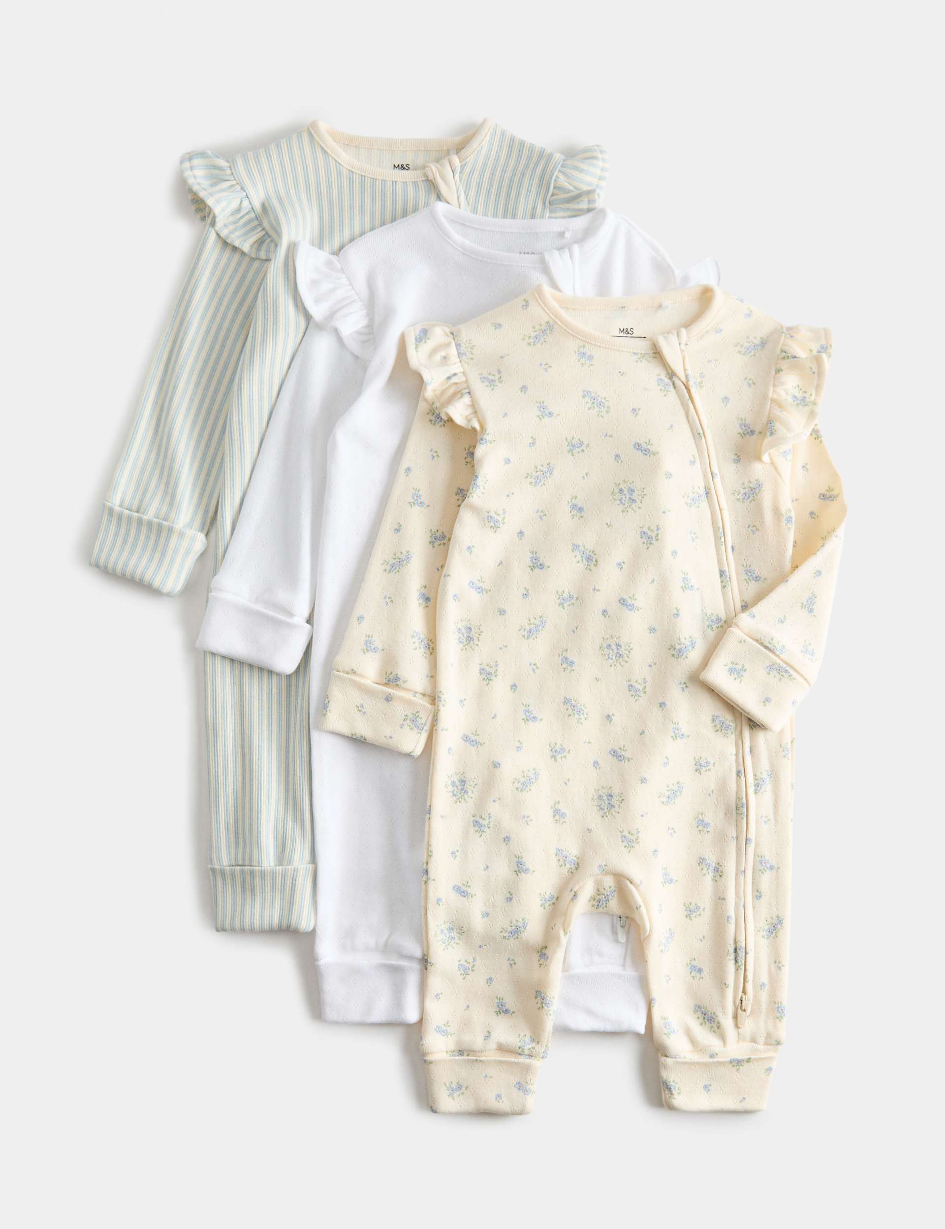 3 Pack Cotton Rich Sleepsuits (6½lbs-3 Yrs)