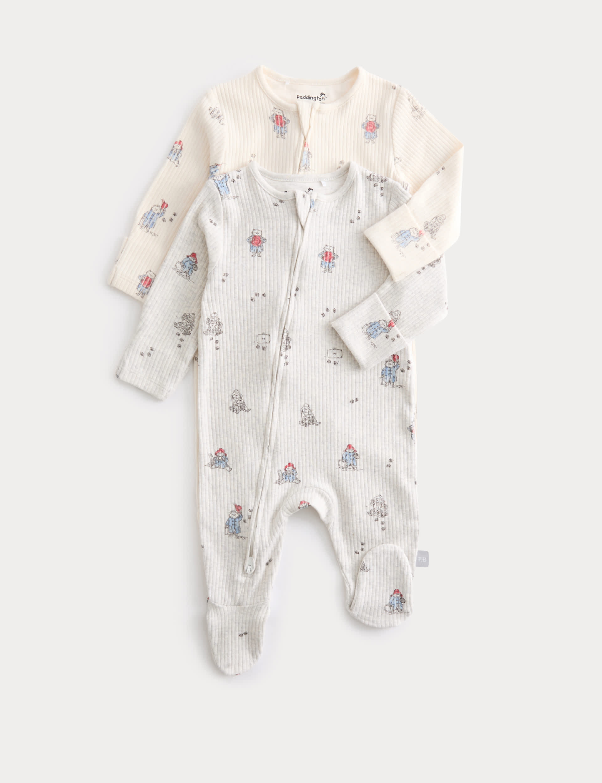2 Pack Cotton Rich Paddington Sleepsuits (6lbs-3 Yrs)
